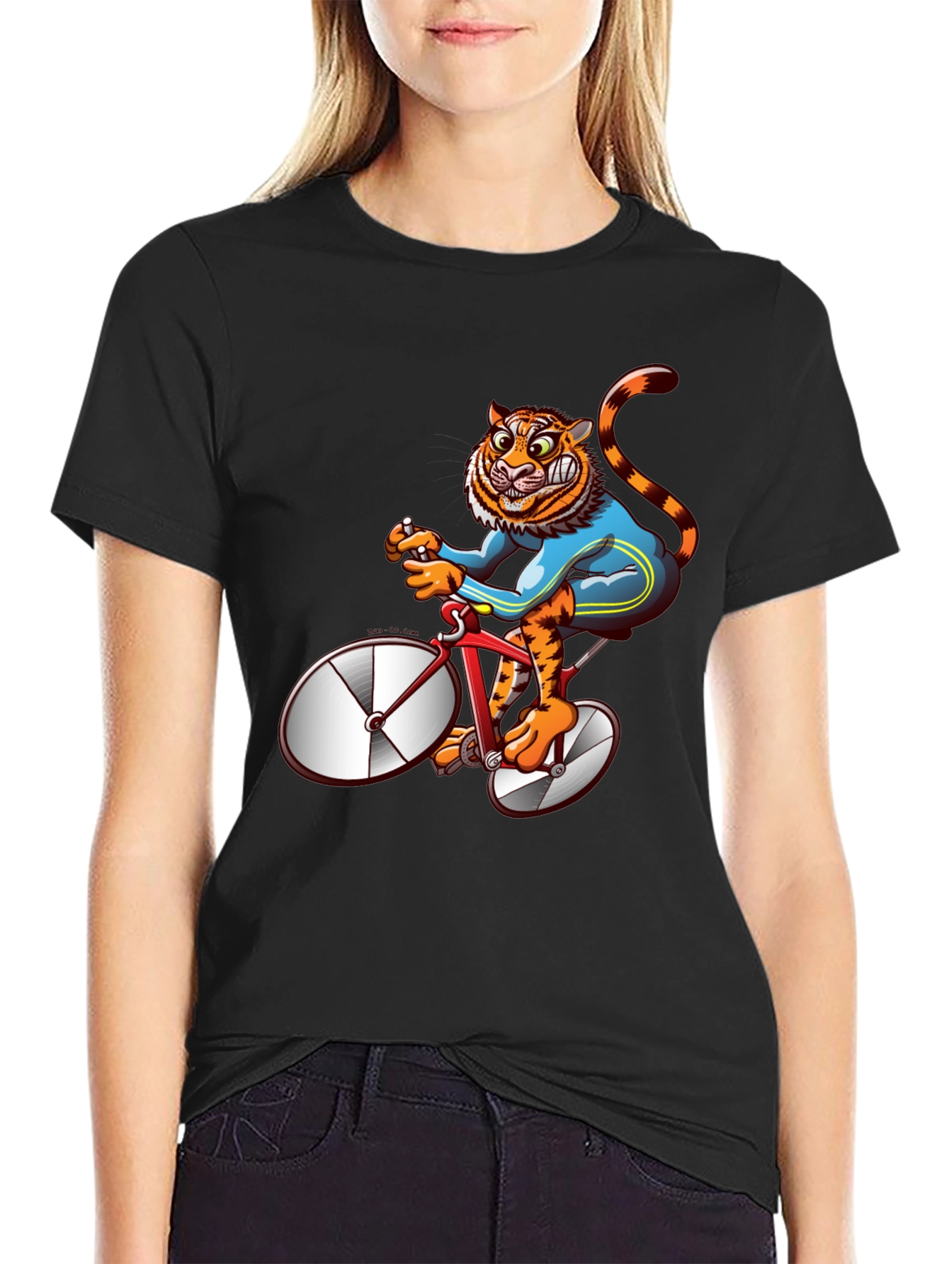 Tiger Riding Bike Graphic Tee