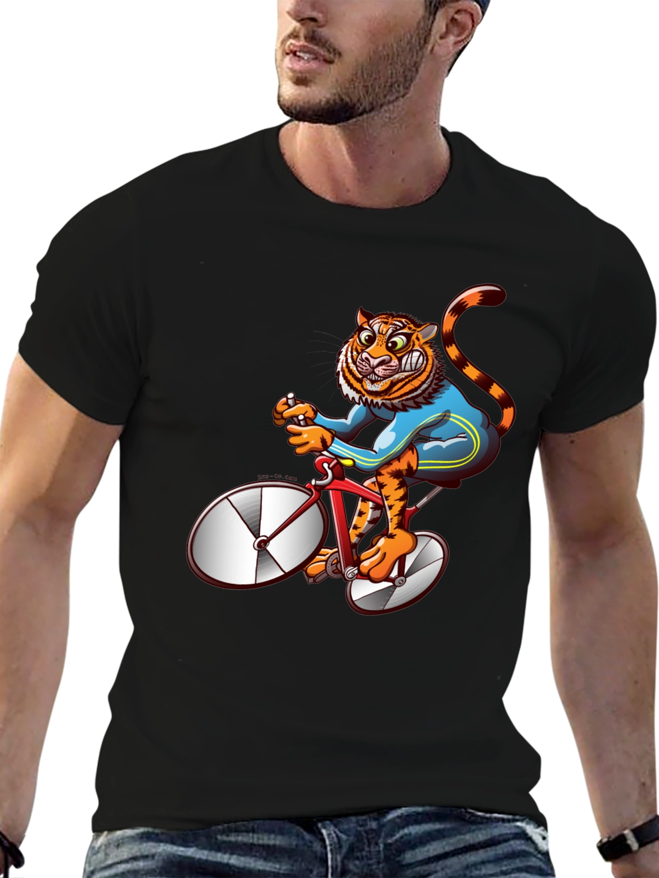 Tiger Riding Bike Graphic Tee