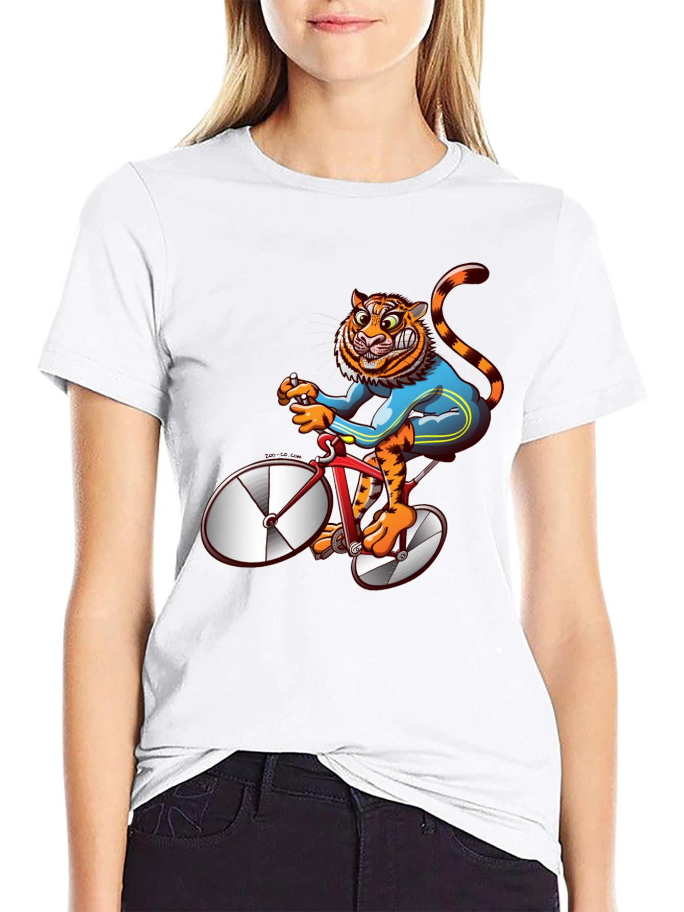 Tiger Riding Bike Graphic Tee