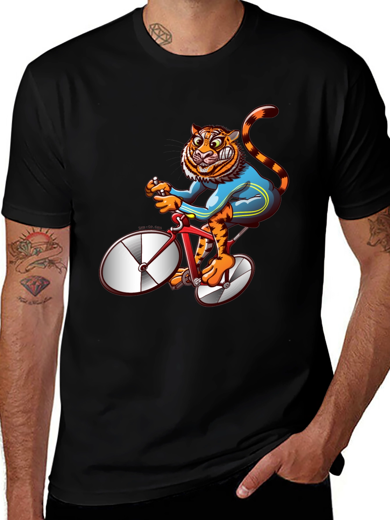 Tiger Riding Bike Graphic Tee
