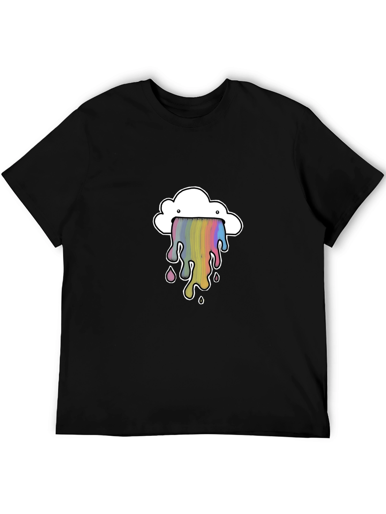 Cloud Rainbow Graphic Black T-Shirt