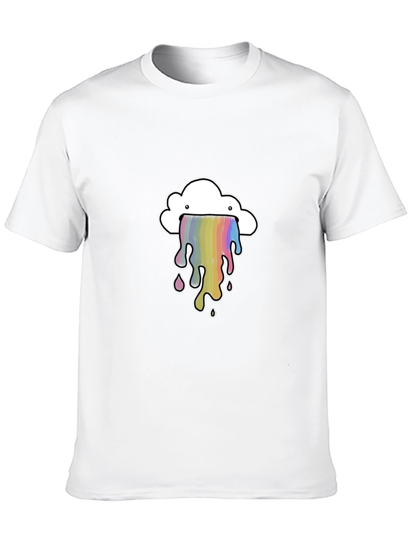 Cloud Rainbow Graphic Black T-Shirt