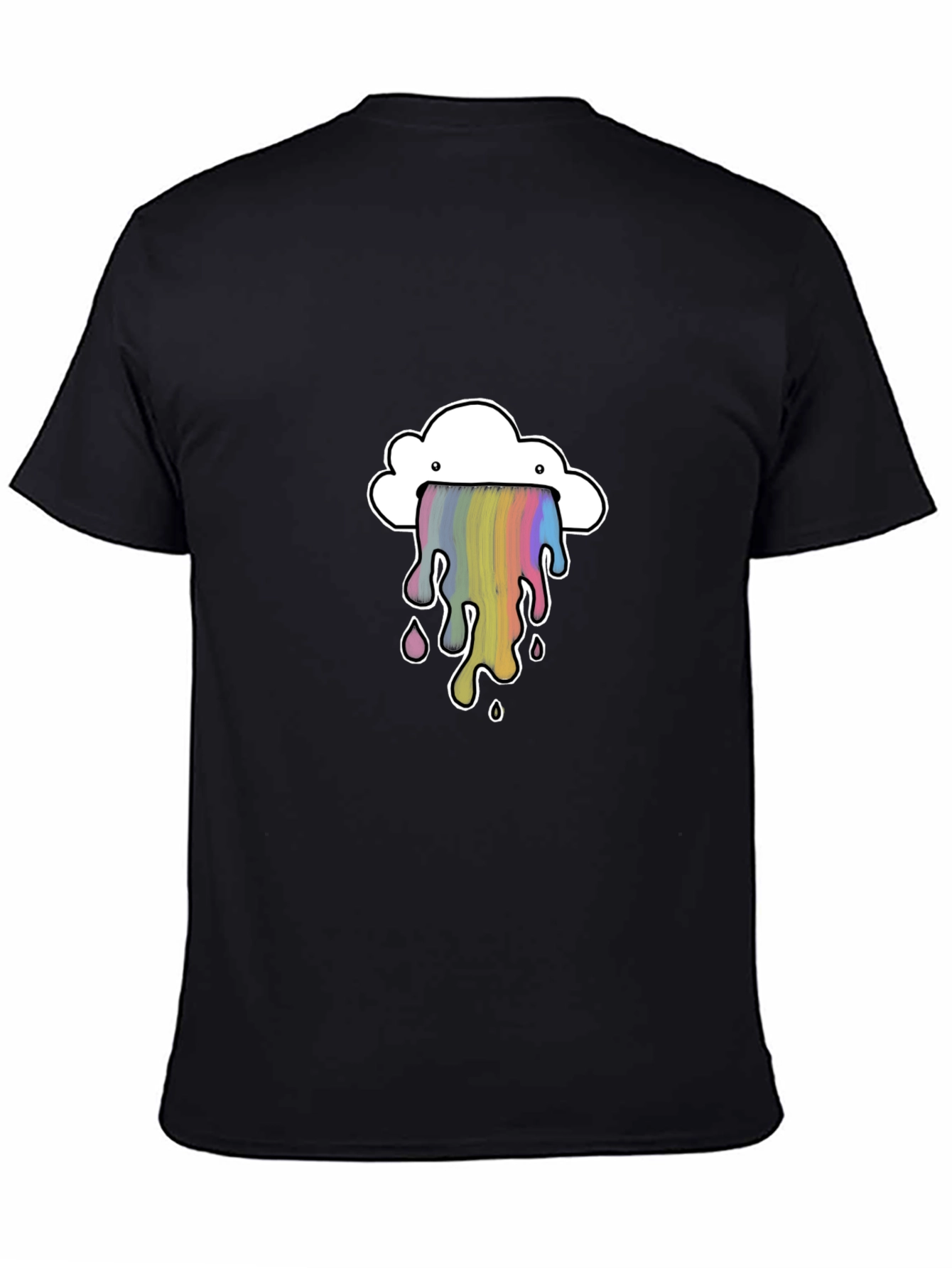 Cloud Rainbow Graphic Black T-Shirt