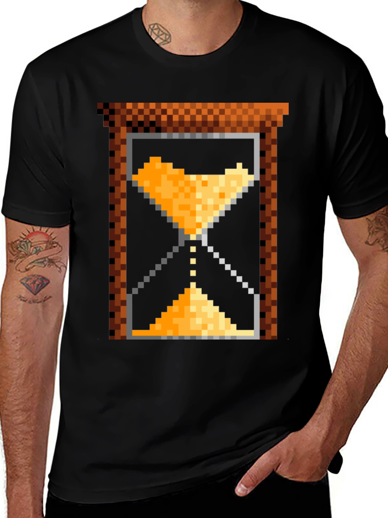 Pixel Art Hourglass T-Shirt - Retro Gaming Style