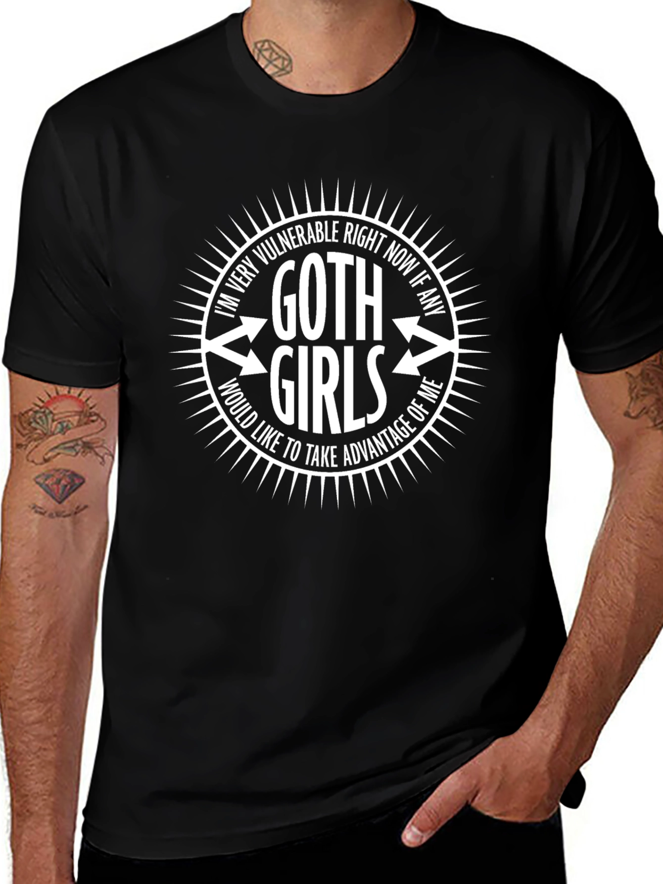 Vulnerable Goth Girls Graphic Tee - Black
