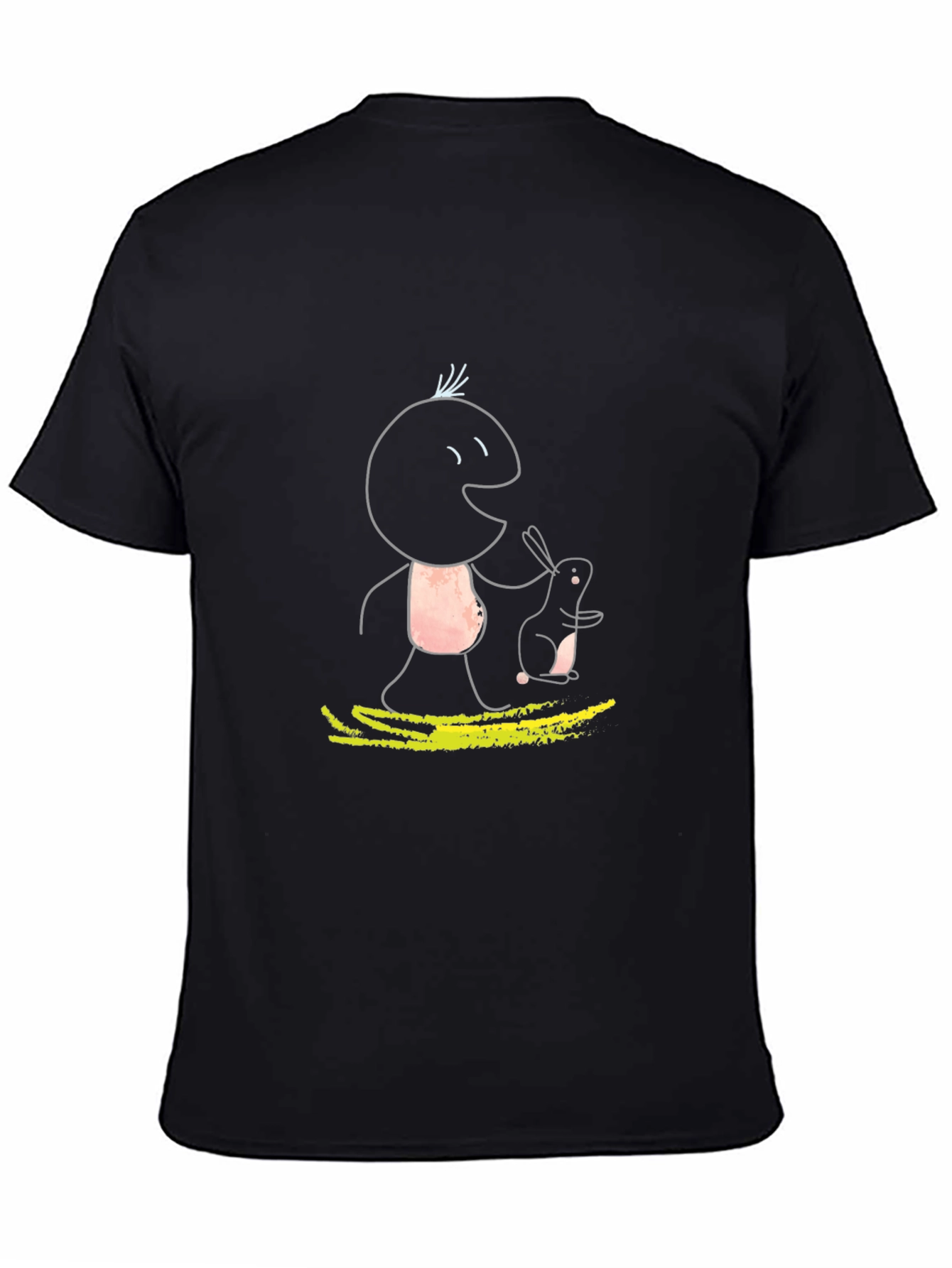 Whimsical Character Graphic Tee - Black
