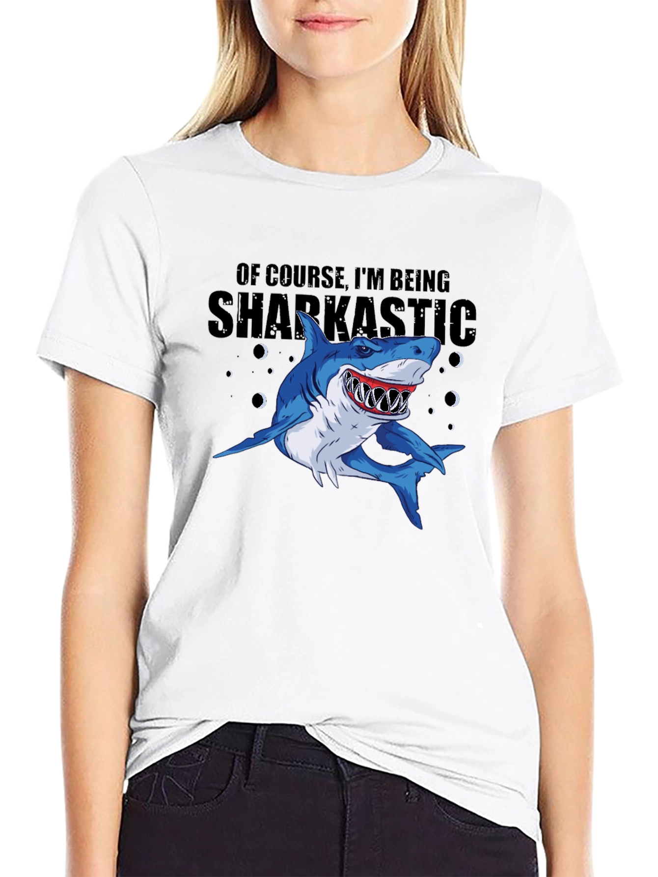 Sharkastic Graphic Print T-Shirt