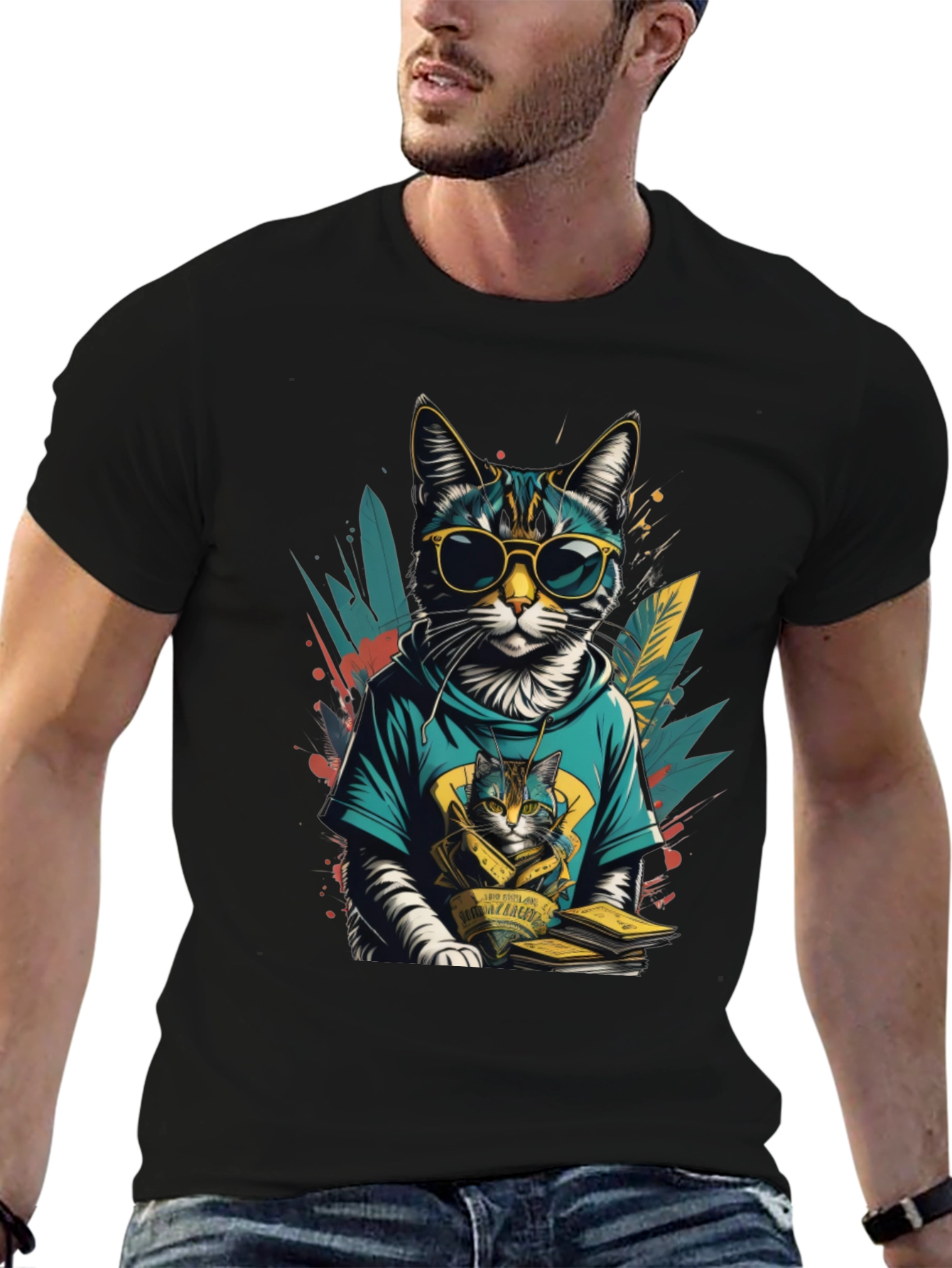 Cool Cat Graphic Tee - Stylish & Unique