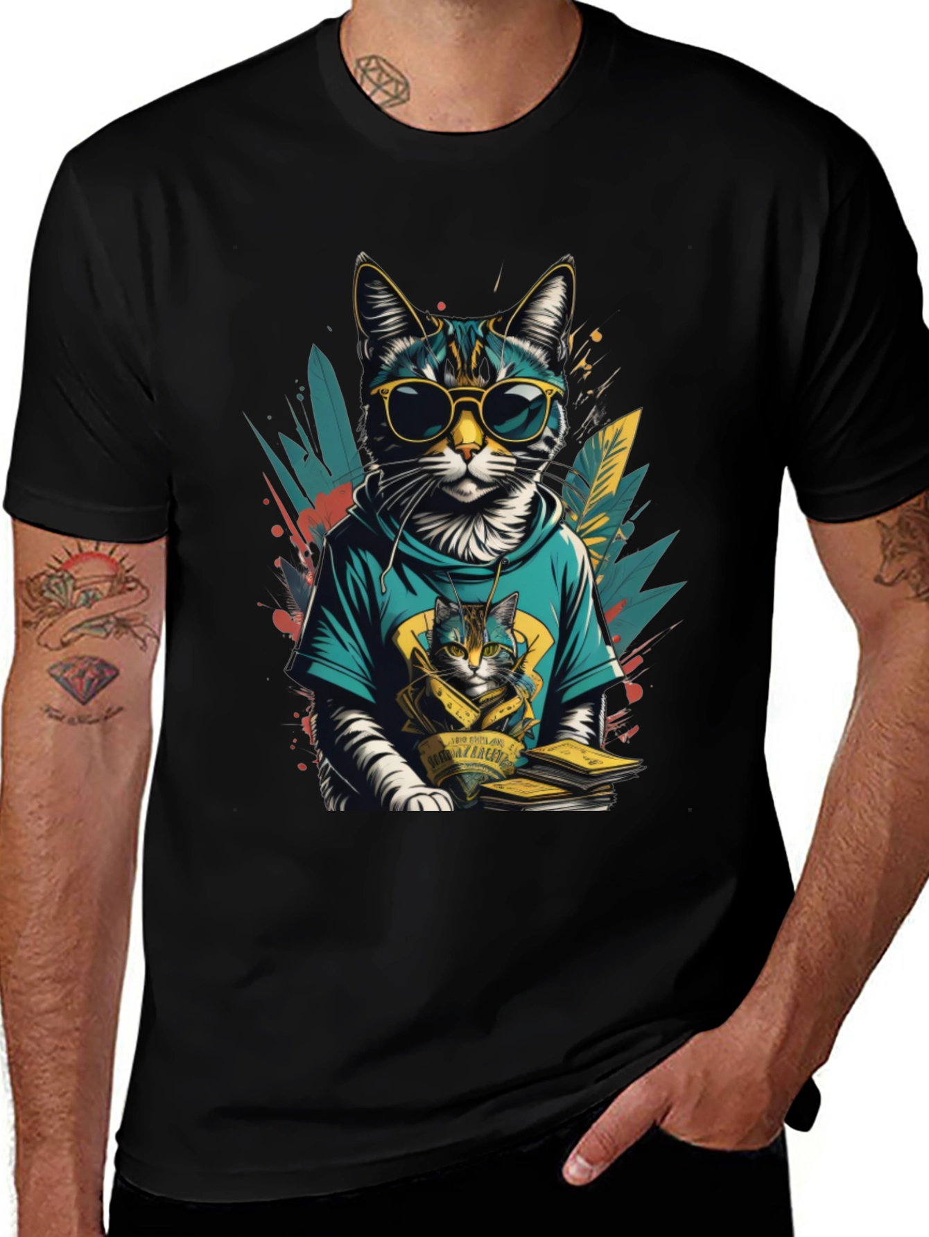 Cool Cat Graphic Tee - Stylish & Unique