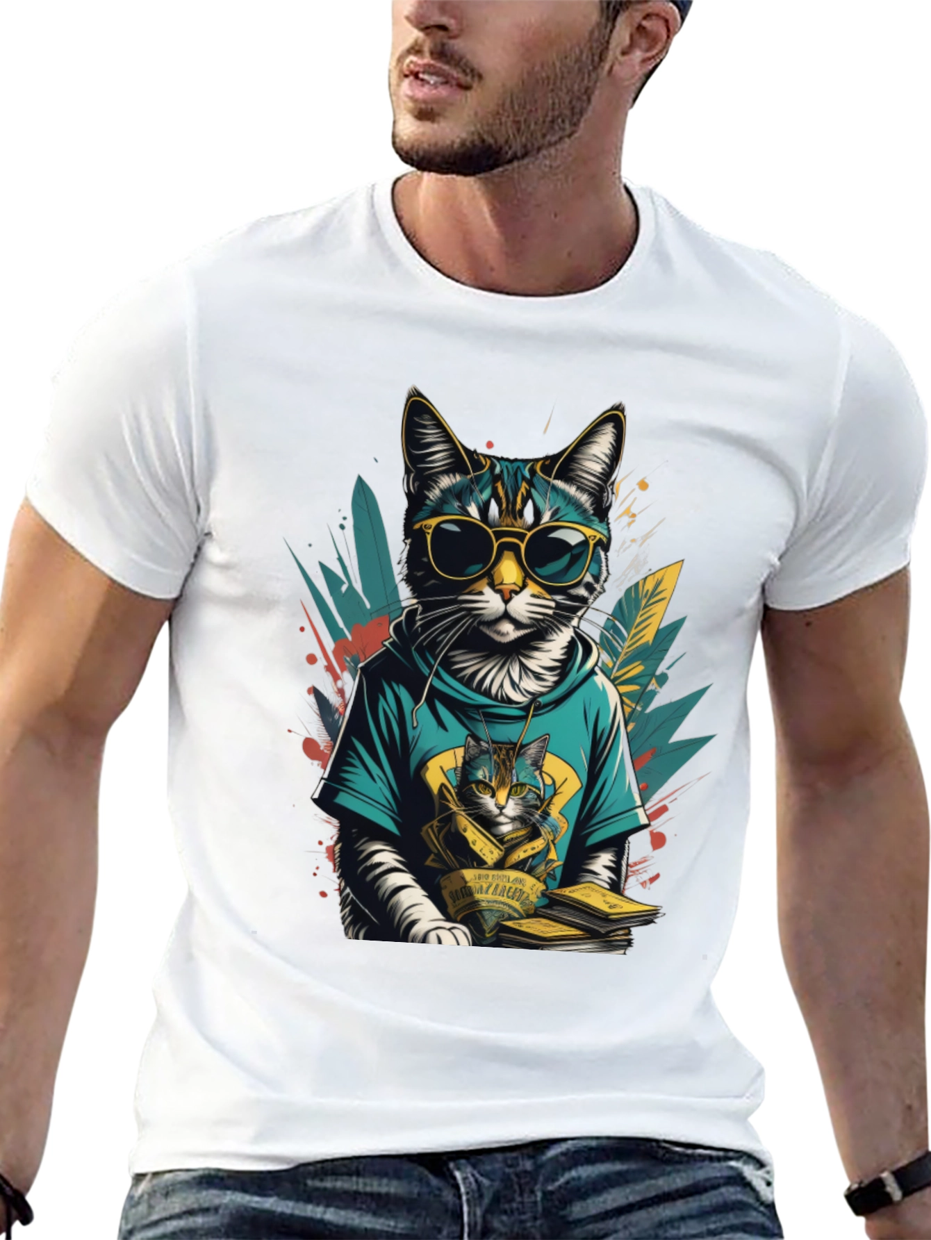 Cool Cat Graphic Tee - Stylish & Unique