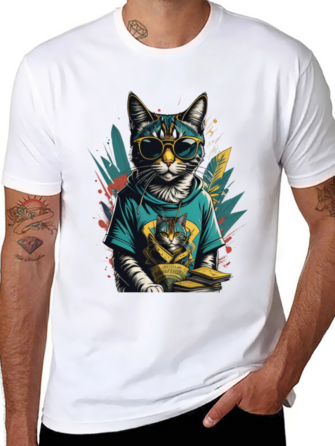 Cool Cat Graphic Tee - Stylish & Unique