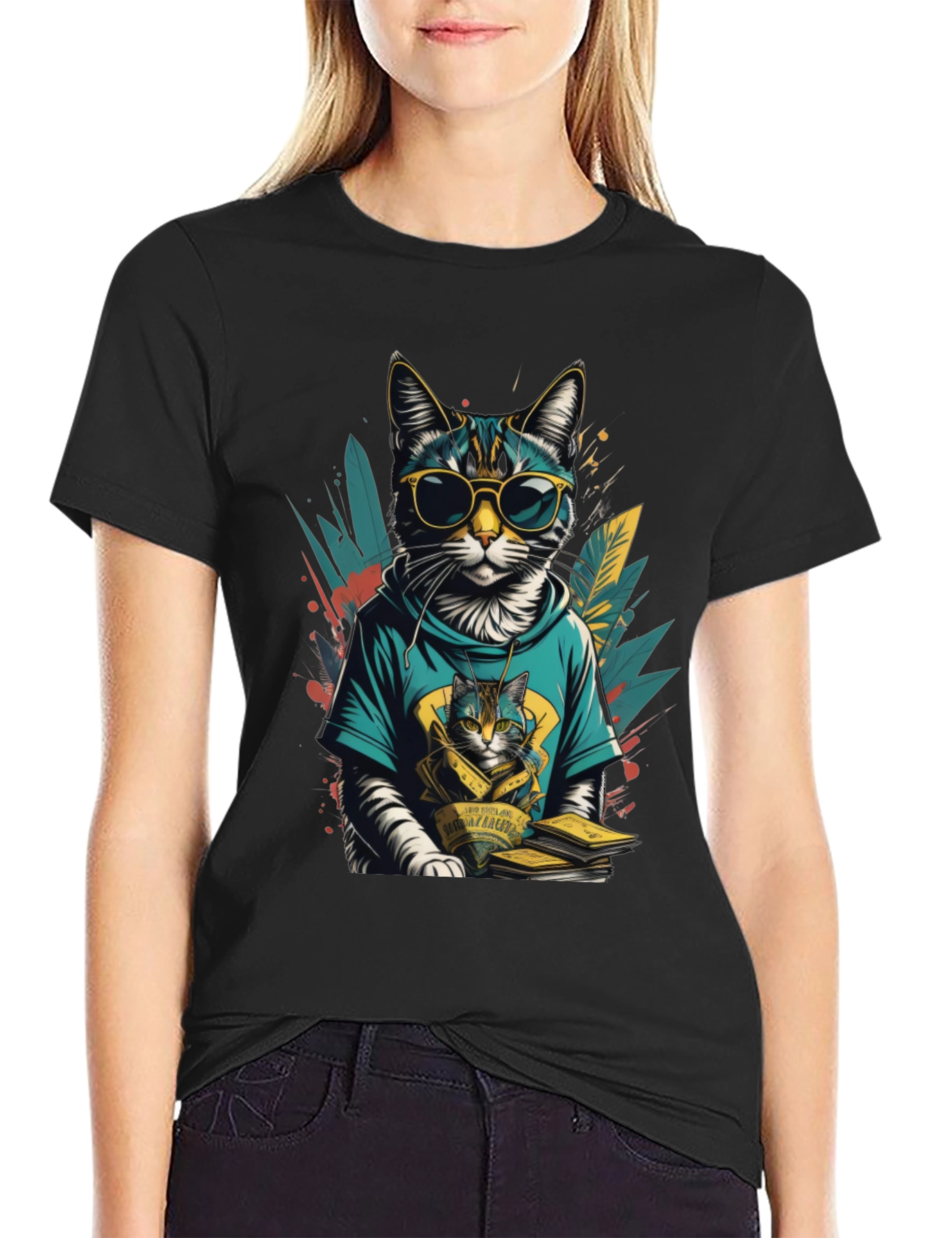 Cool Cat Graphic Tee - Stylish & Unique