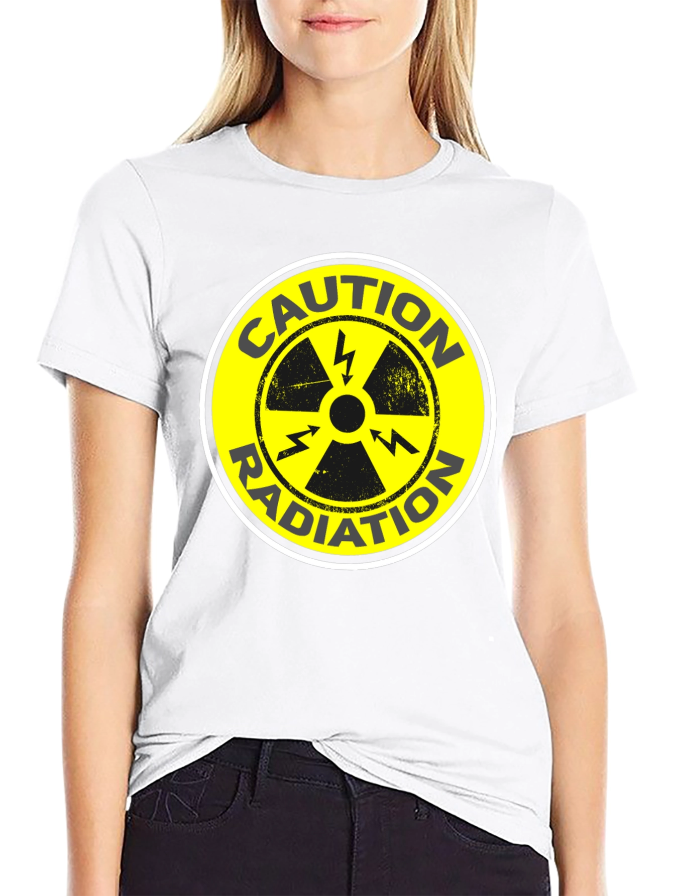 Caution Radiation Symbol Black T-Shirt