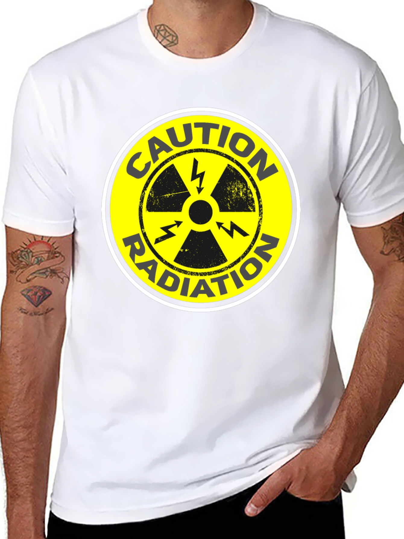 Caution Radiation Symbol Black T-Shirt