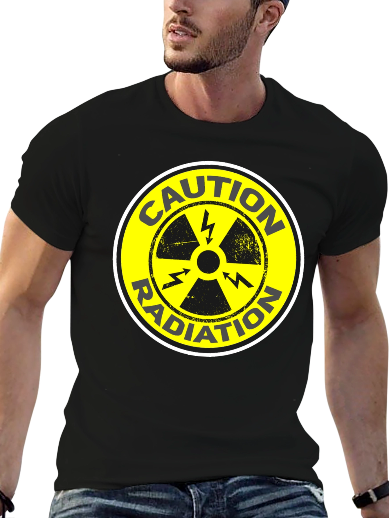 Caution Radiation Symbol Black T-Shirt