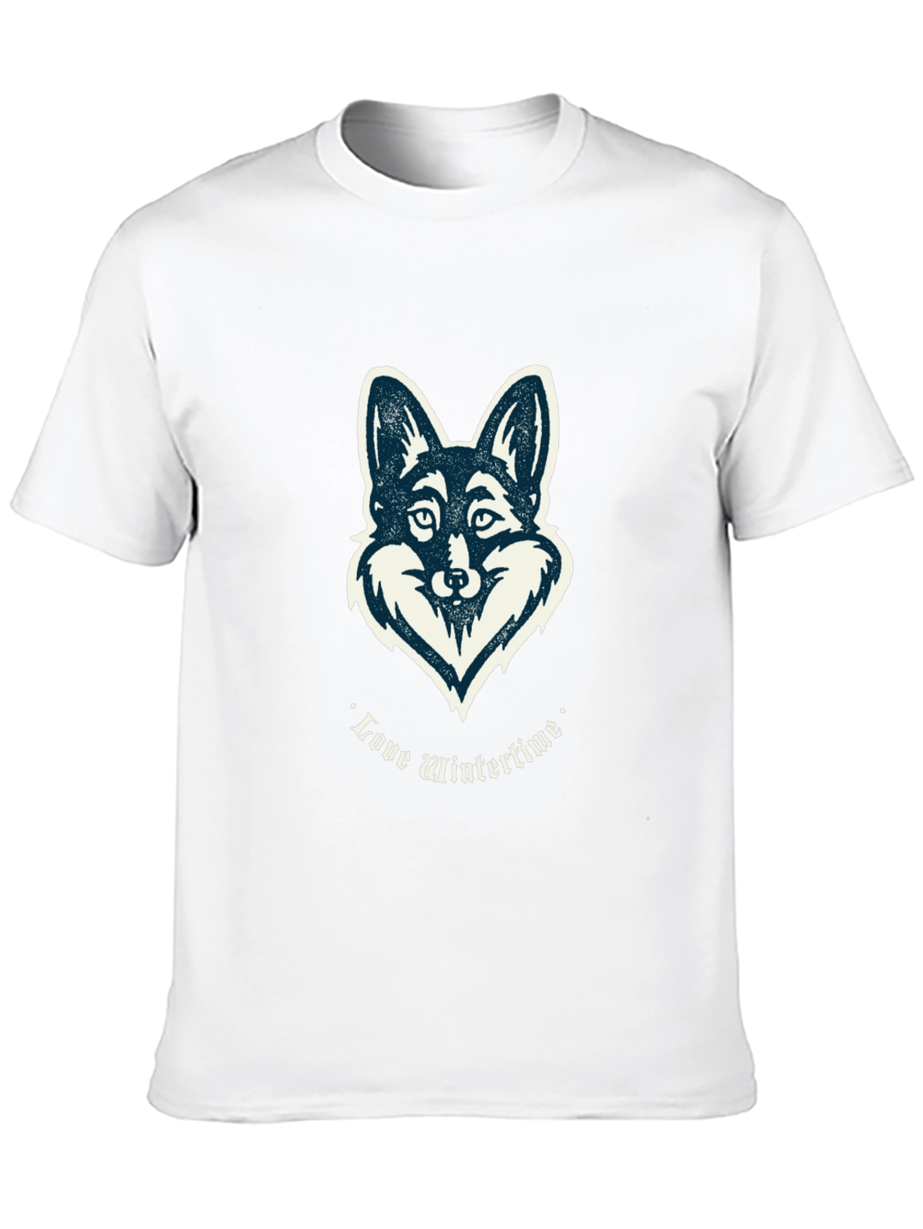 Love Wintertime Fox Graphic T-Shirt - Black