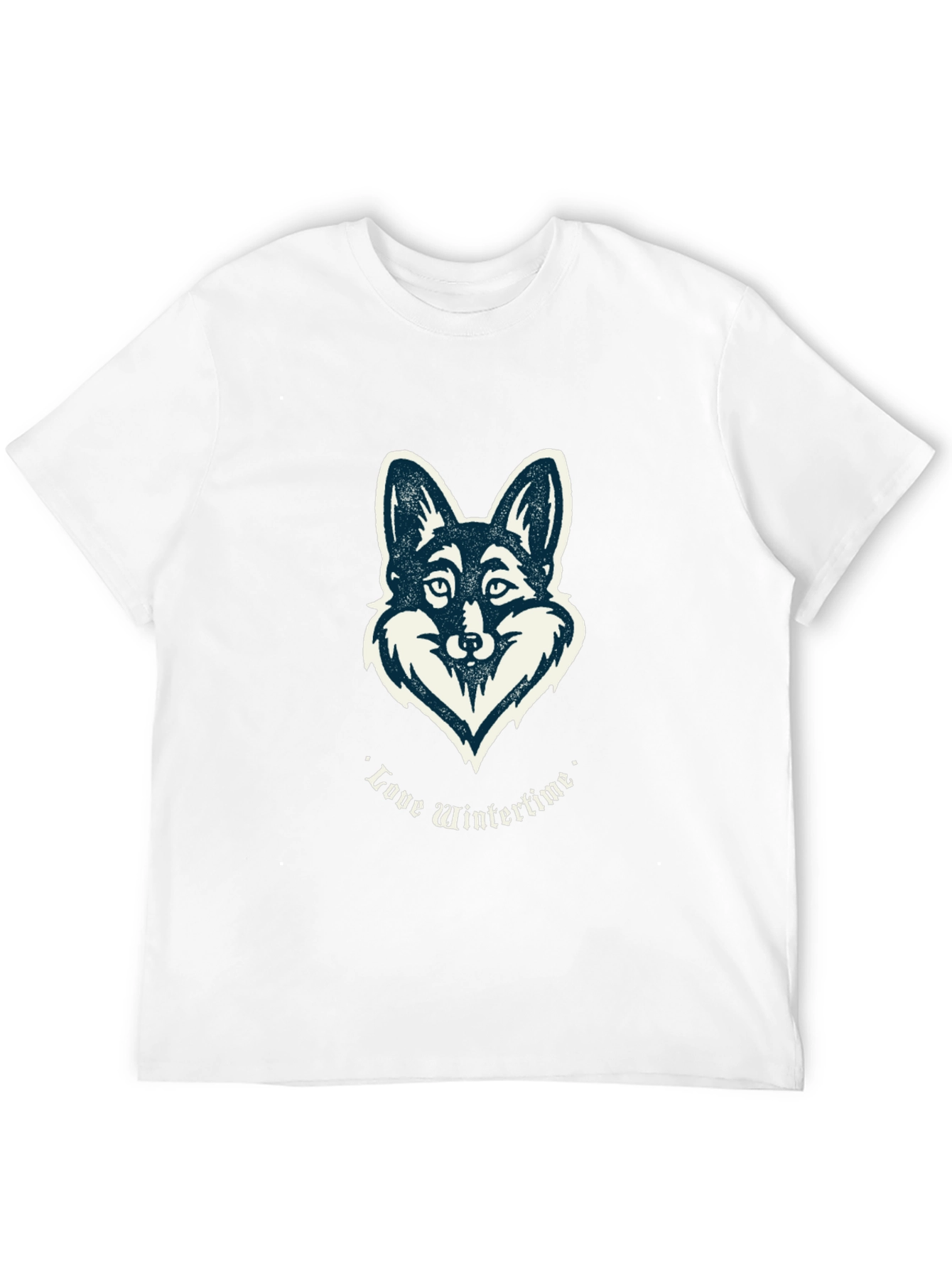 Love Wintertime Fox Graphic T-Shirt - Black