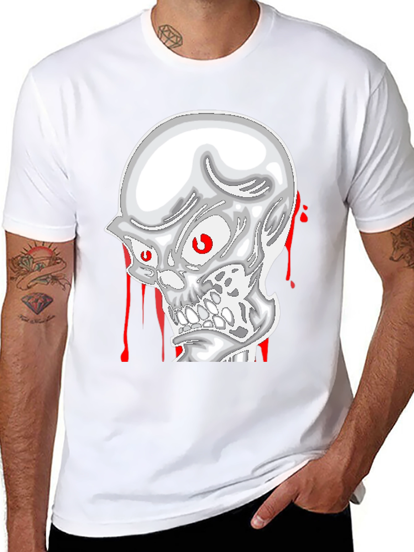 Skull Graphic Tee - Mens Black Cotton T-Shirt