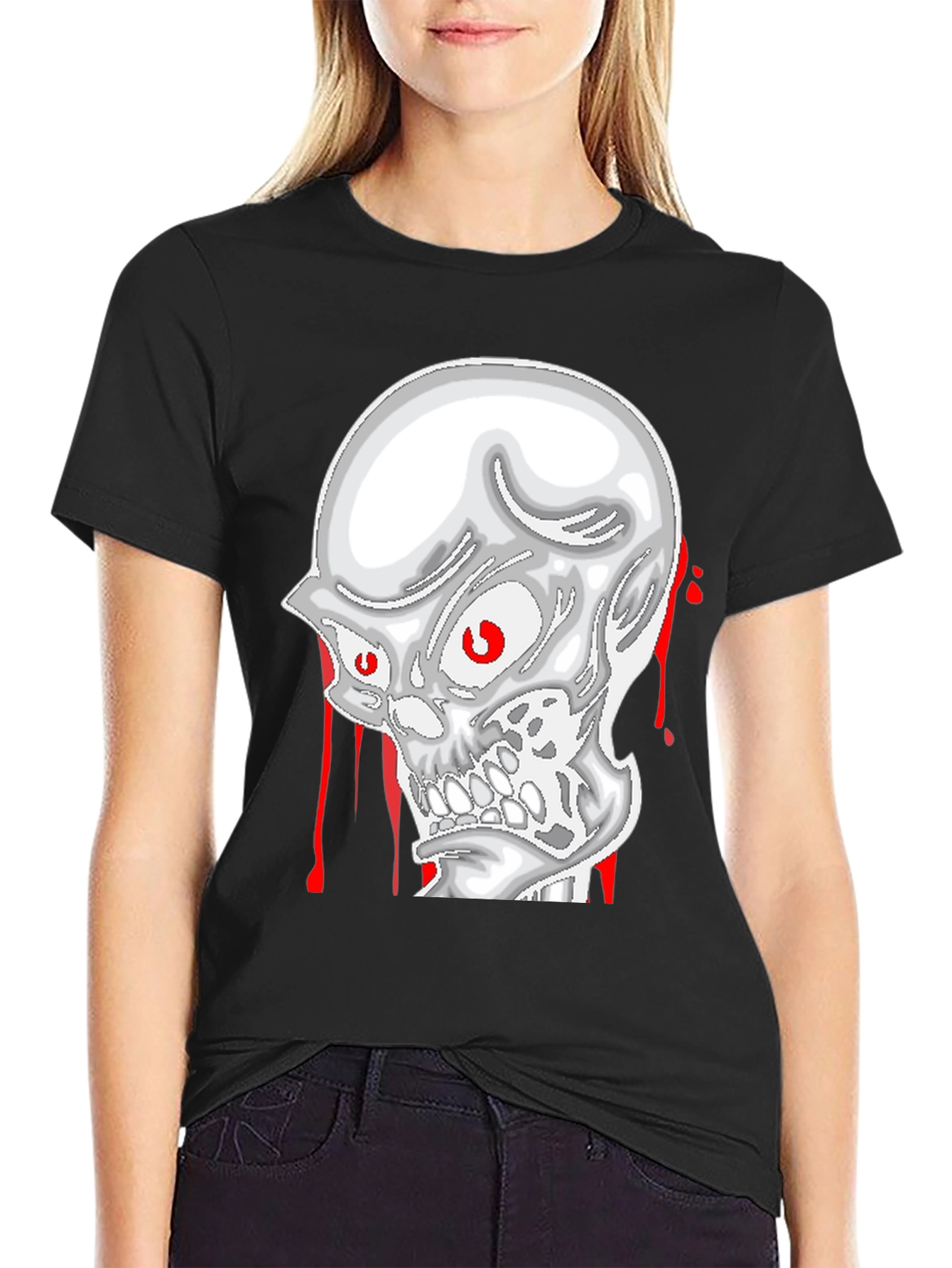Skull Graphic Tee - Mens Black Cotton T-Shirt
