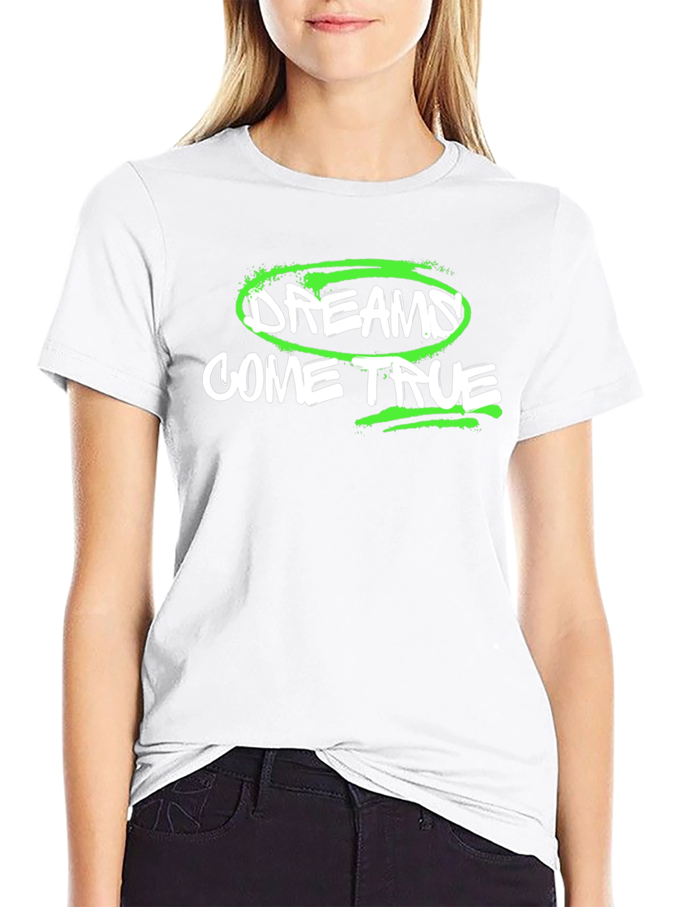 Dreams Come True Graphic Tee - Black Cotton T-Shirt