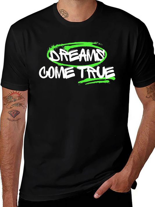 Dreams Come True Graphic Tee - Black Cotton T-Shirt