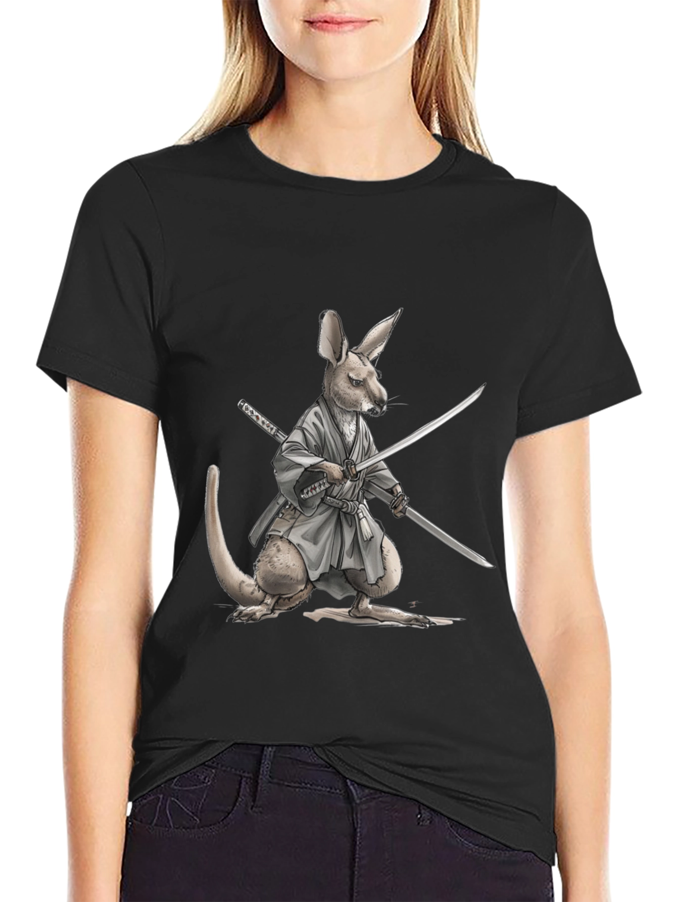 Kangaroo Samurai T-Shirt - Martial Arts Funny Tee
