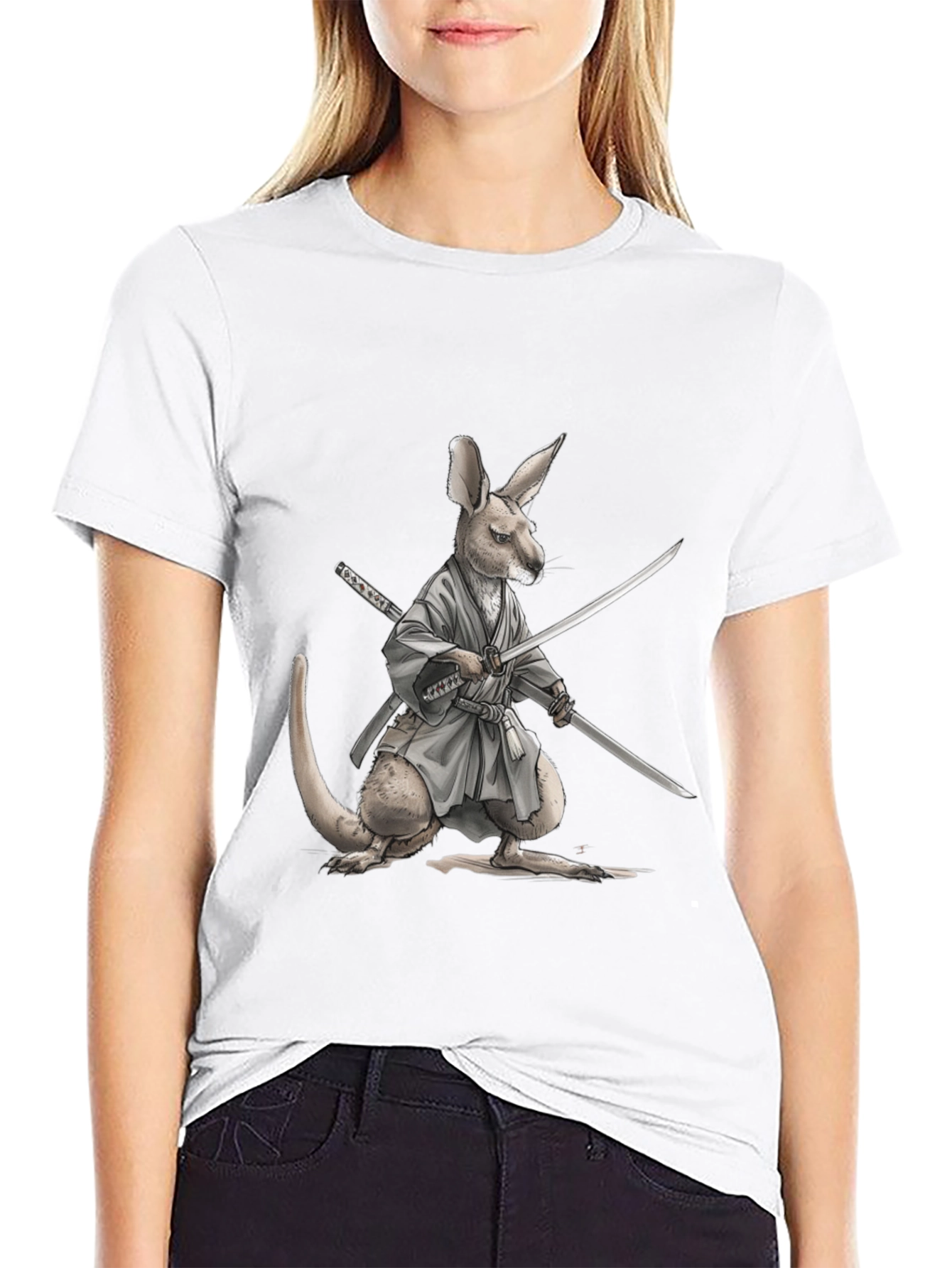 Kangaroo Samurai T-Shirt - Martial Arts Funny Tee