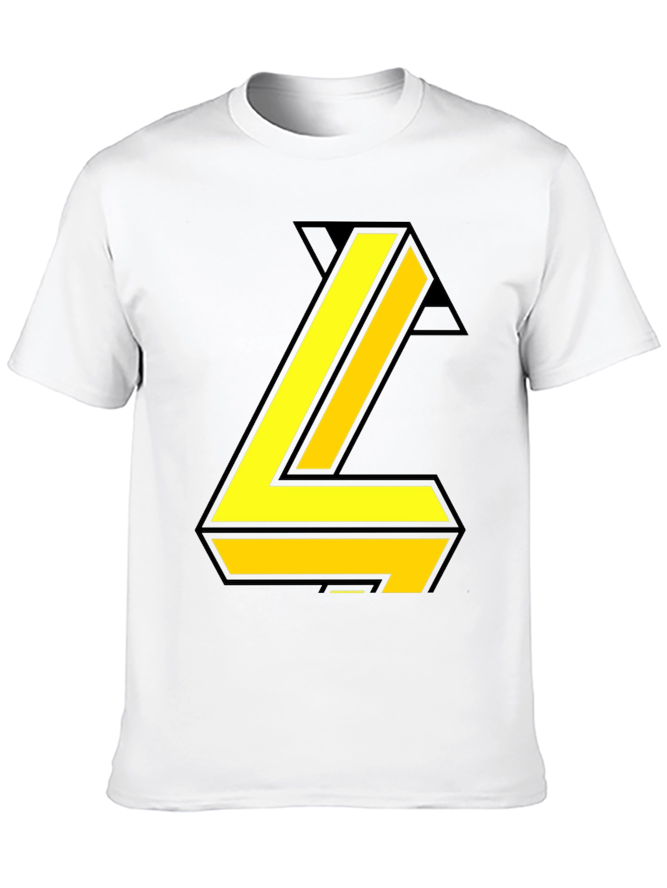 Bold Yellow Letter Graphic Black Tee
