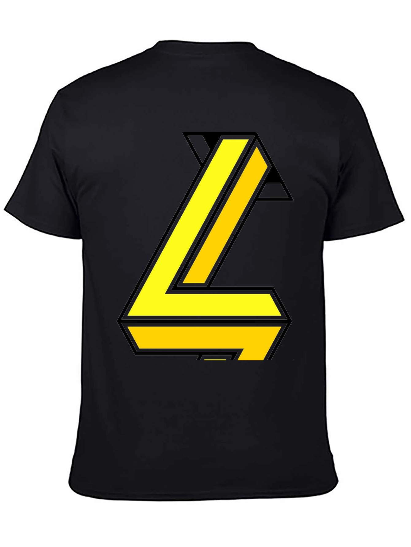 Bold Yellow Letter Graphic Black Tee