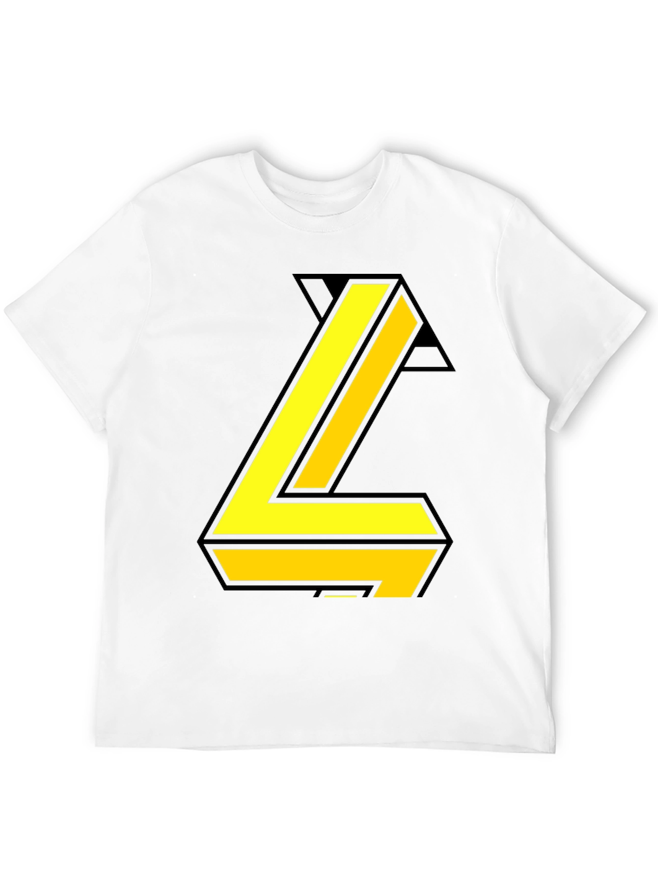 Bold Yellow Letter Graphic Black Tee