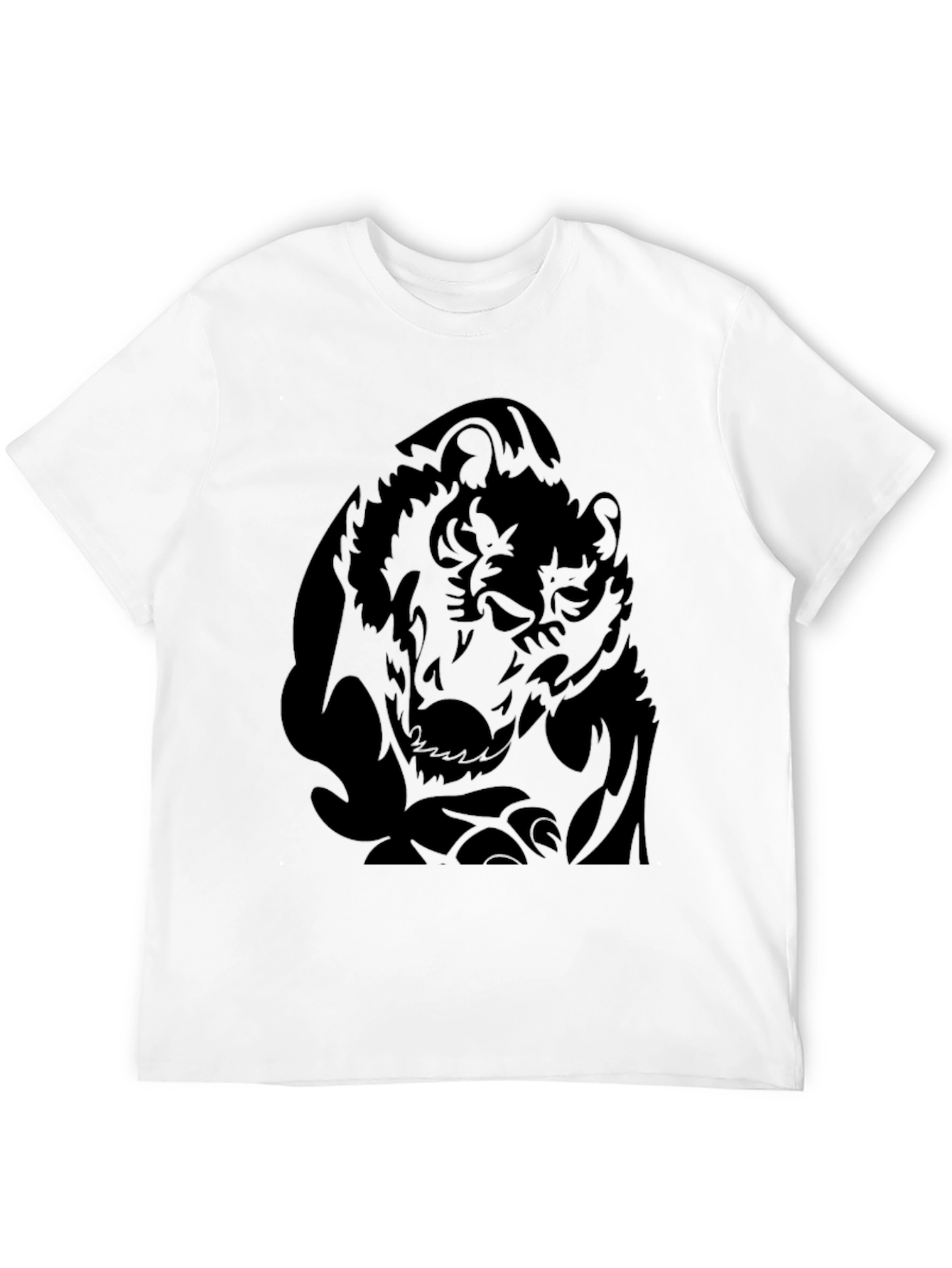 Black Wolf Graphic Print T-Shirt