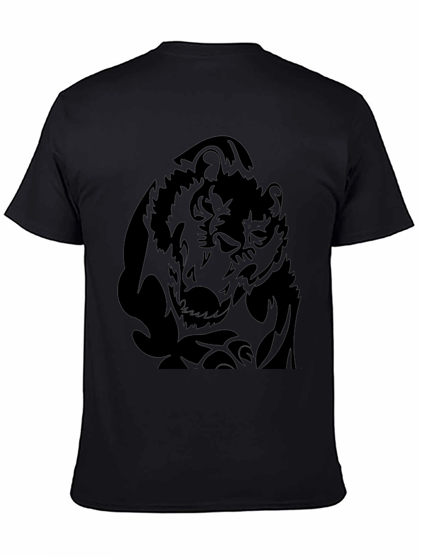 Black Wolf Graphic Print T-Shirt