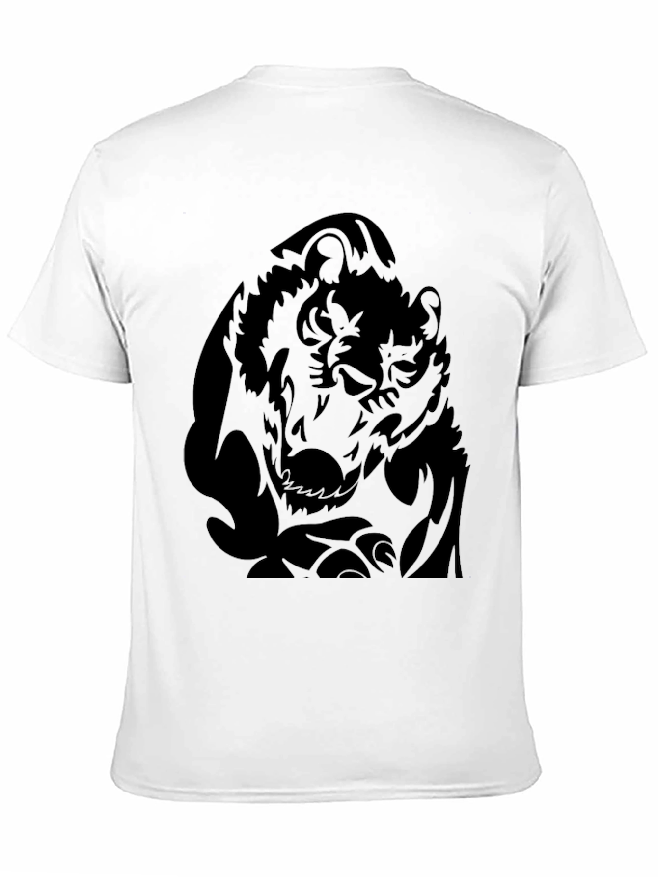 Black Wolf Graphic Print T-Shirt