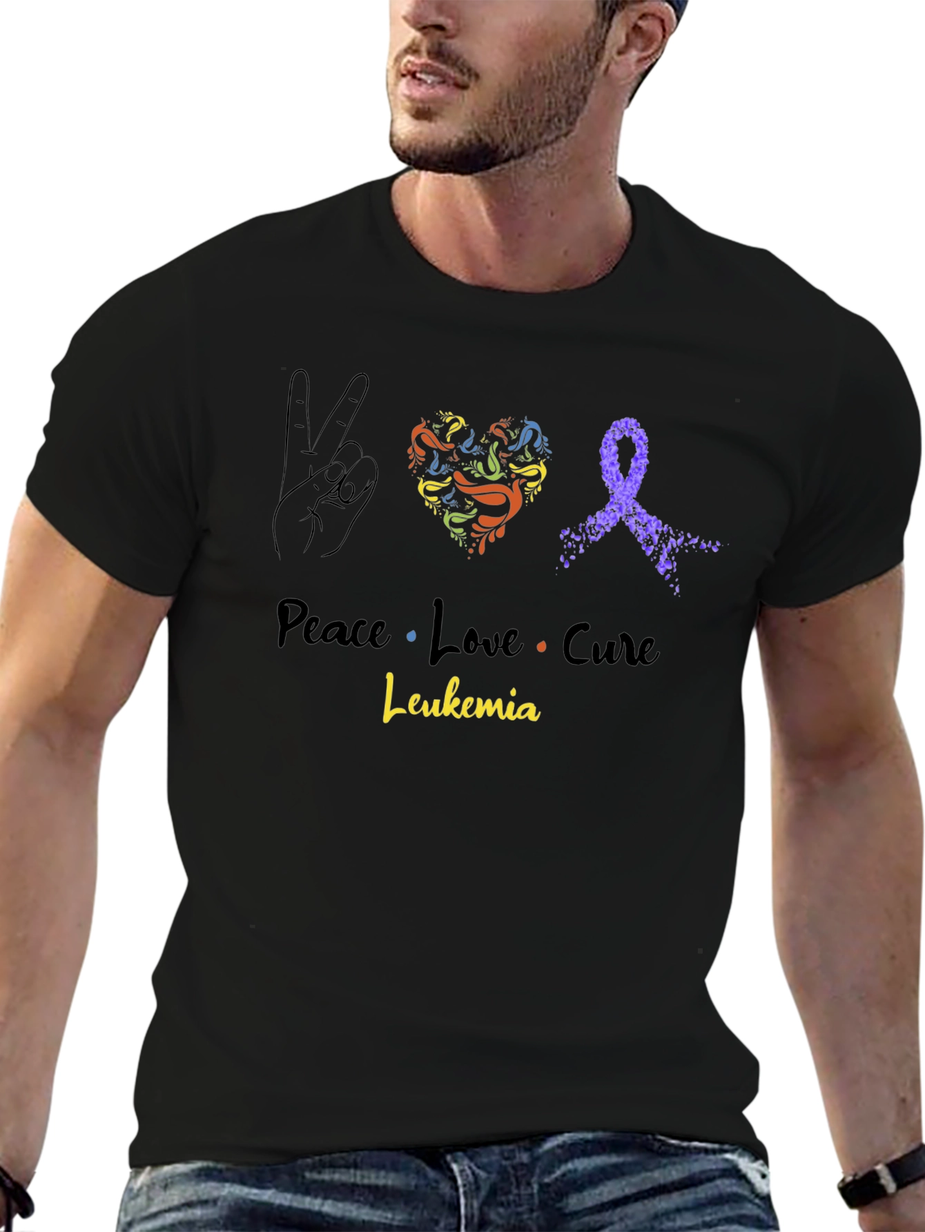 Peace Love Cure Leukemia Awareness T-Shirt