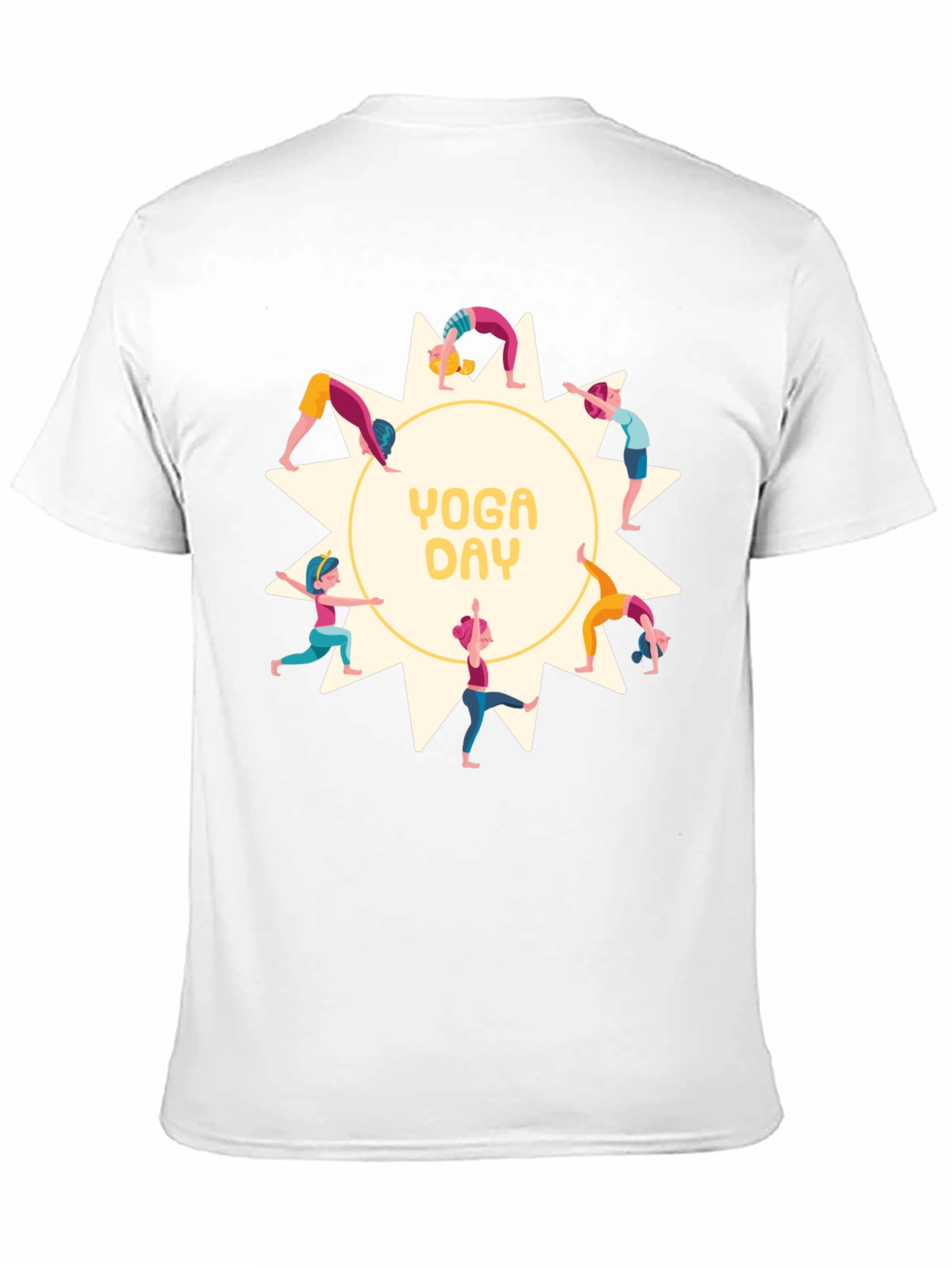 Yoga Day Graphic Tee - Black Cotton Shirt