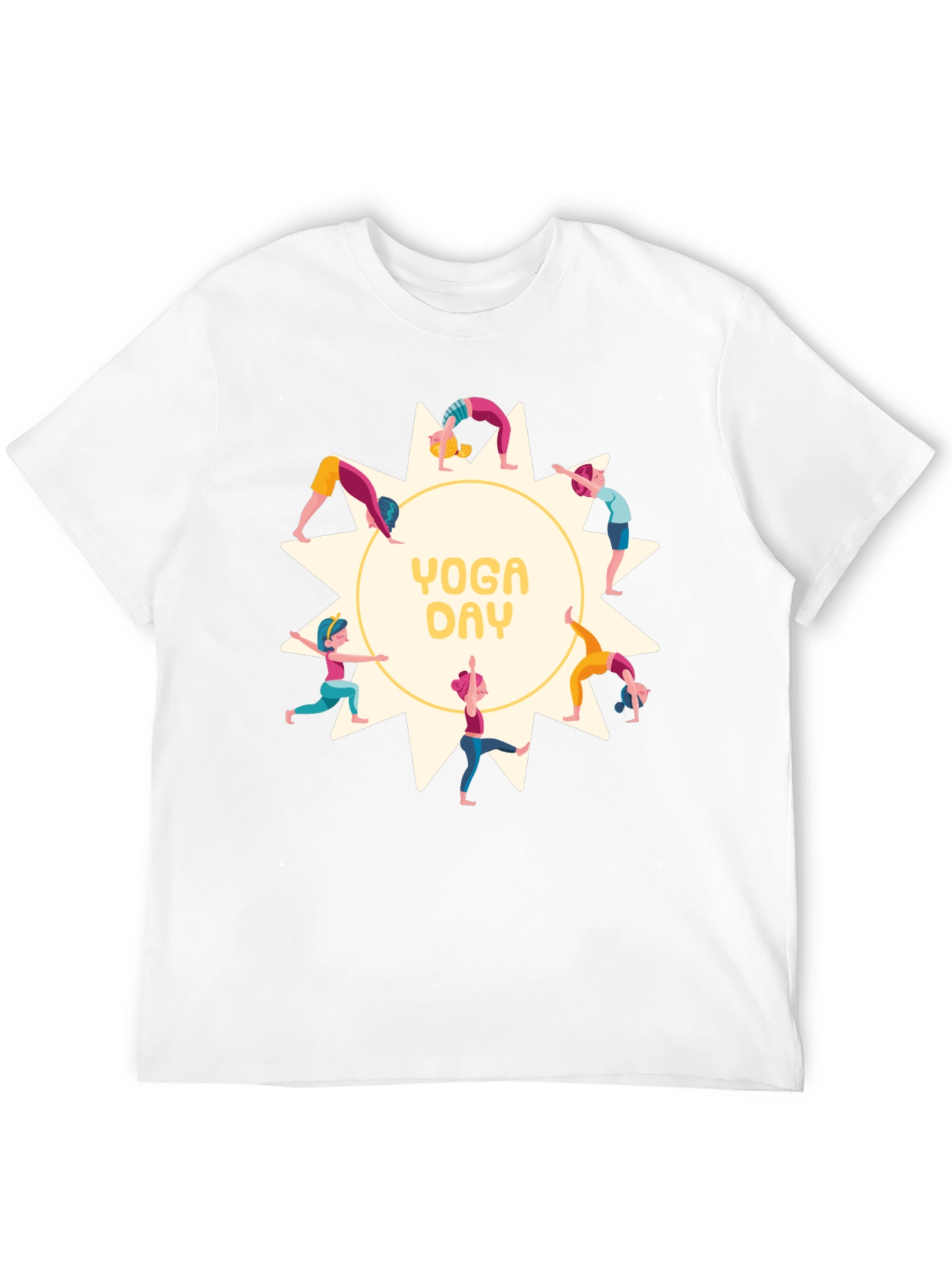 Yoga Day Graphic Tee - Black Cotton Shirt