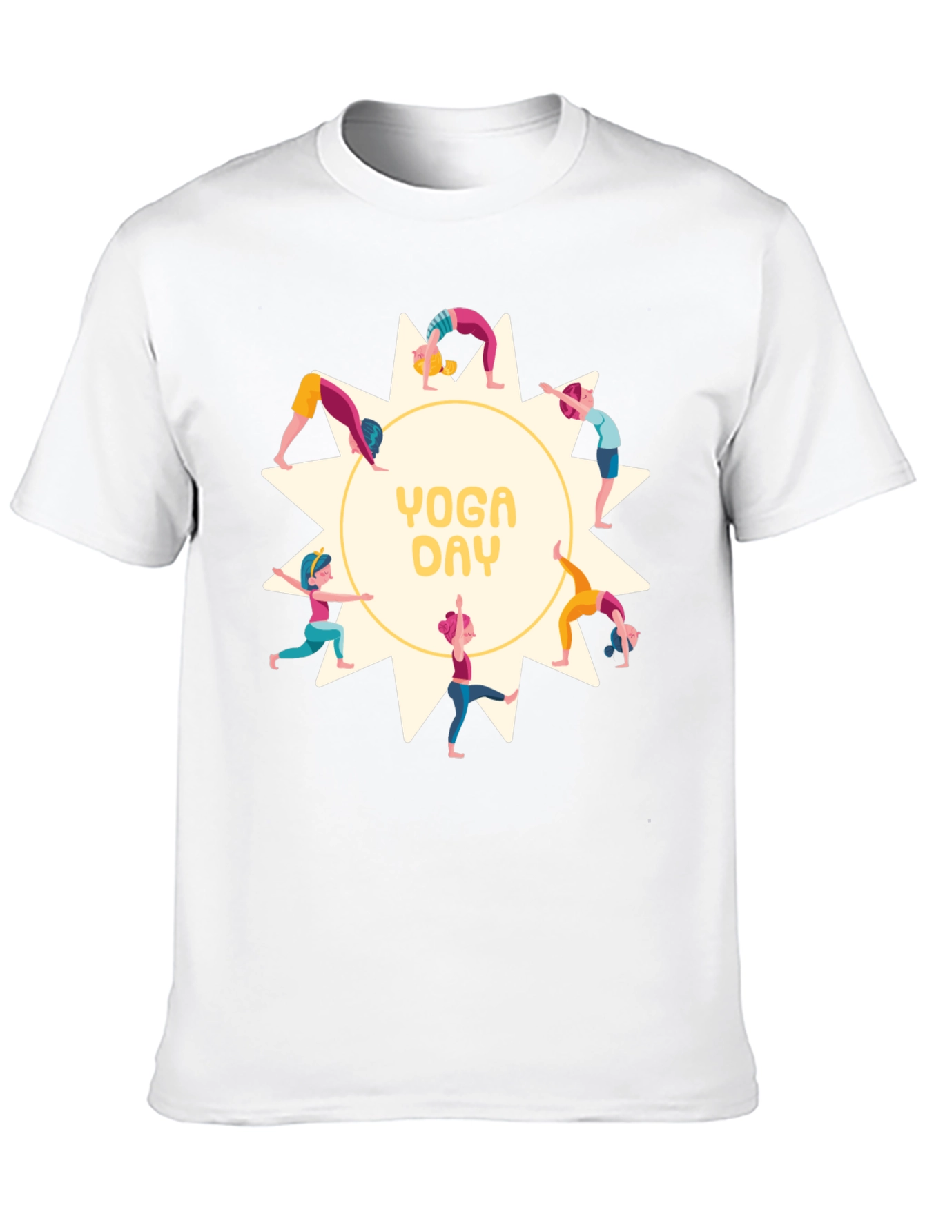 Yoga Day Graphic Tee - Black Cotton Shirt