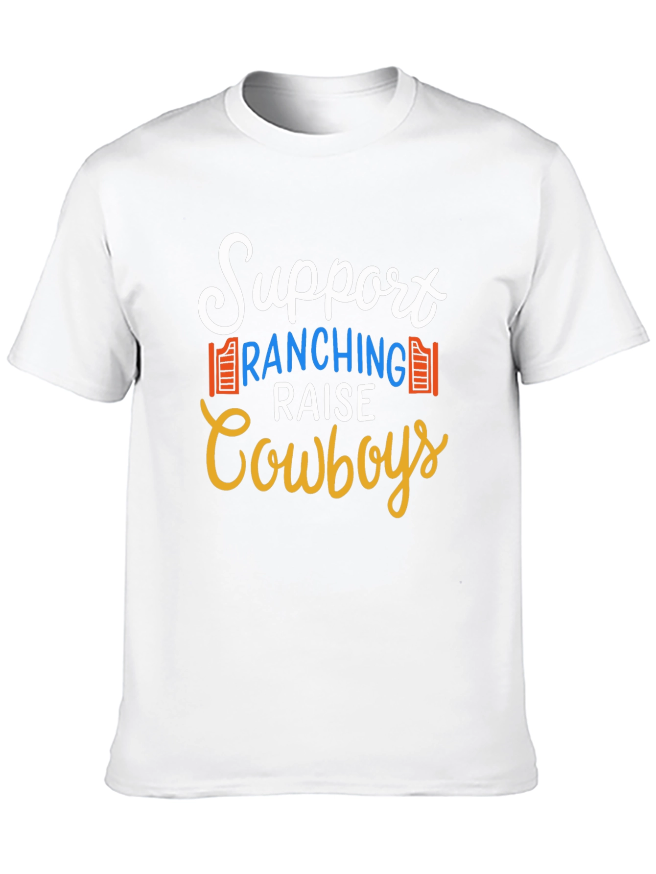 Support Ranching Raise Cowboys Black T-Shirt