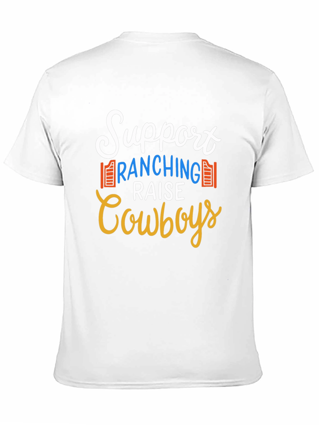 Support Ranching Raise Cowboys Black T-Shirt