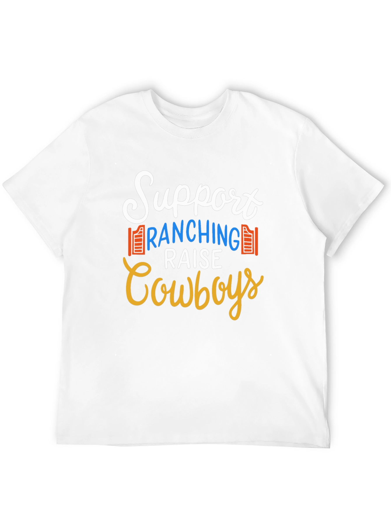Support Ranching Raise Cowboys Black T-Shirt