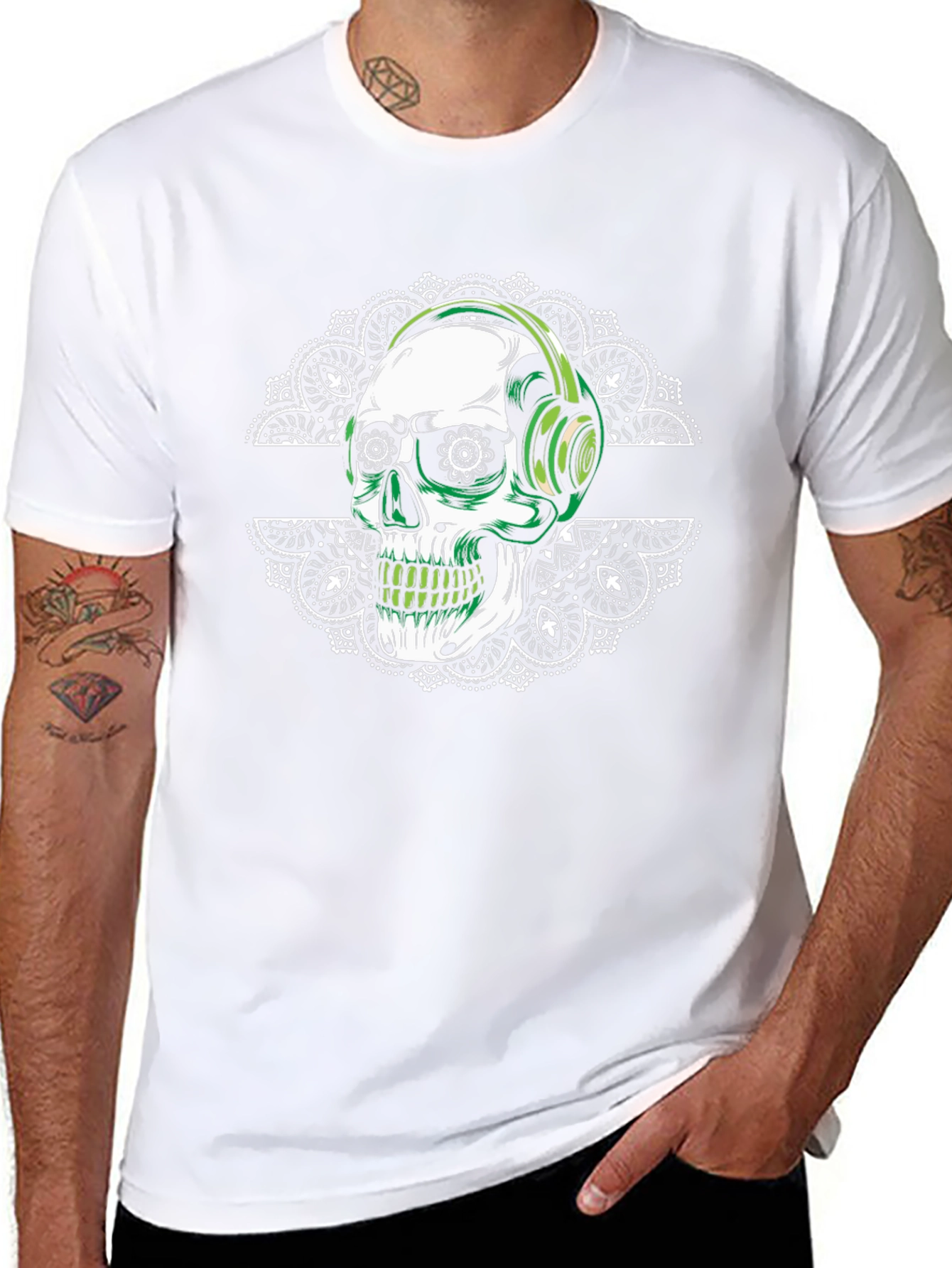 Skull Headphones Graphic T-Shirt
