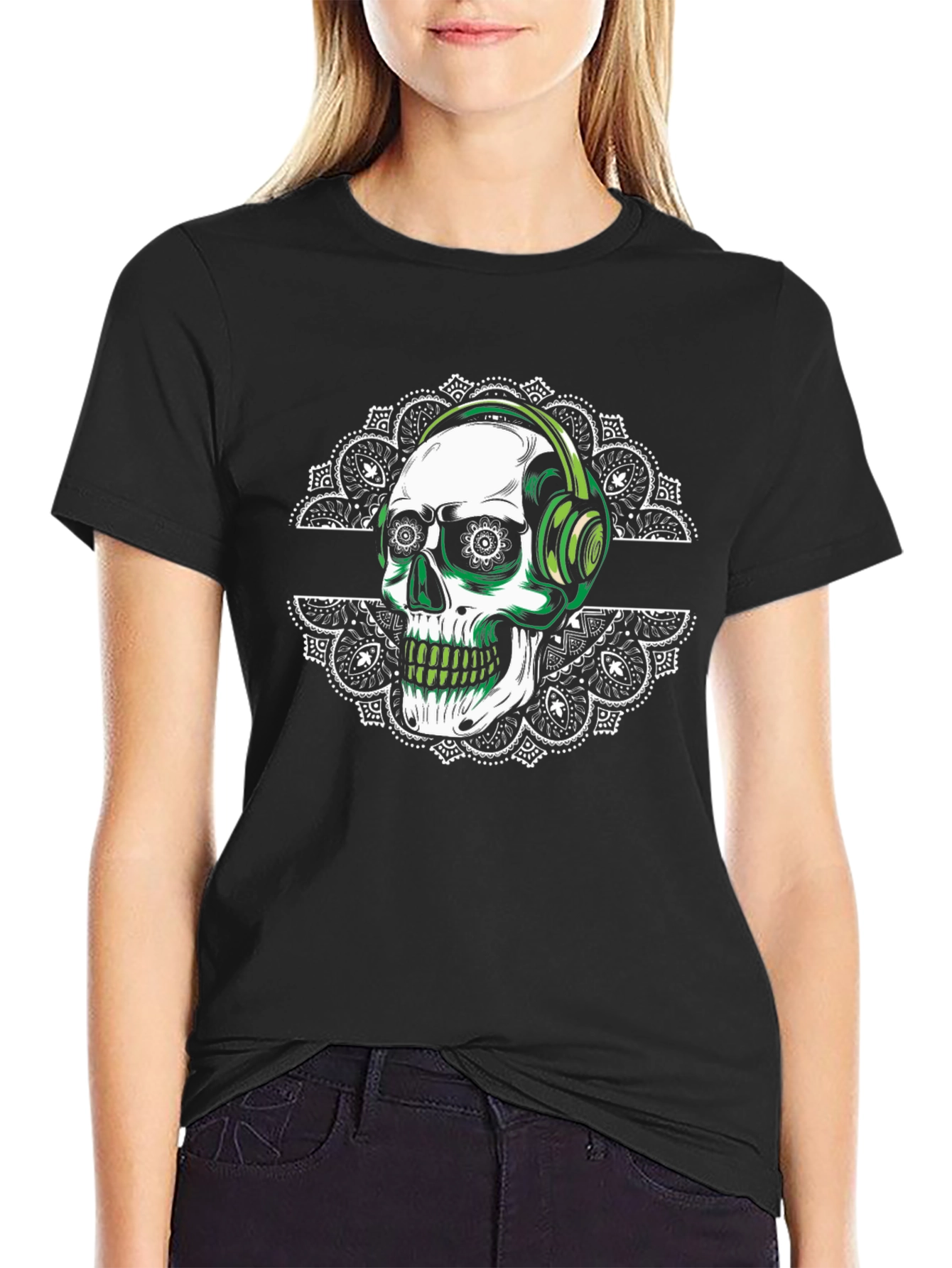 Skull Headphones Graphic T-Shirt