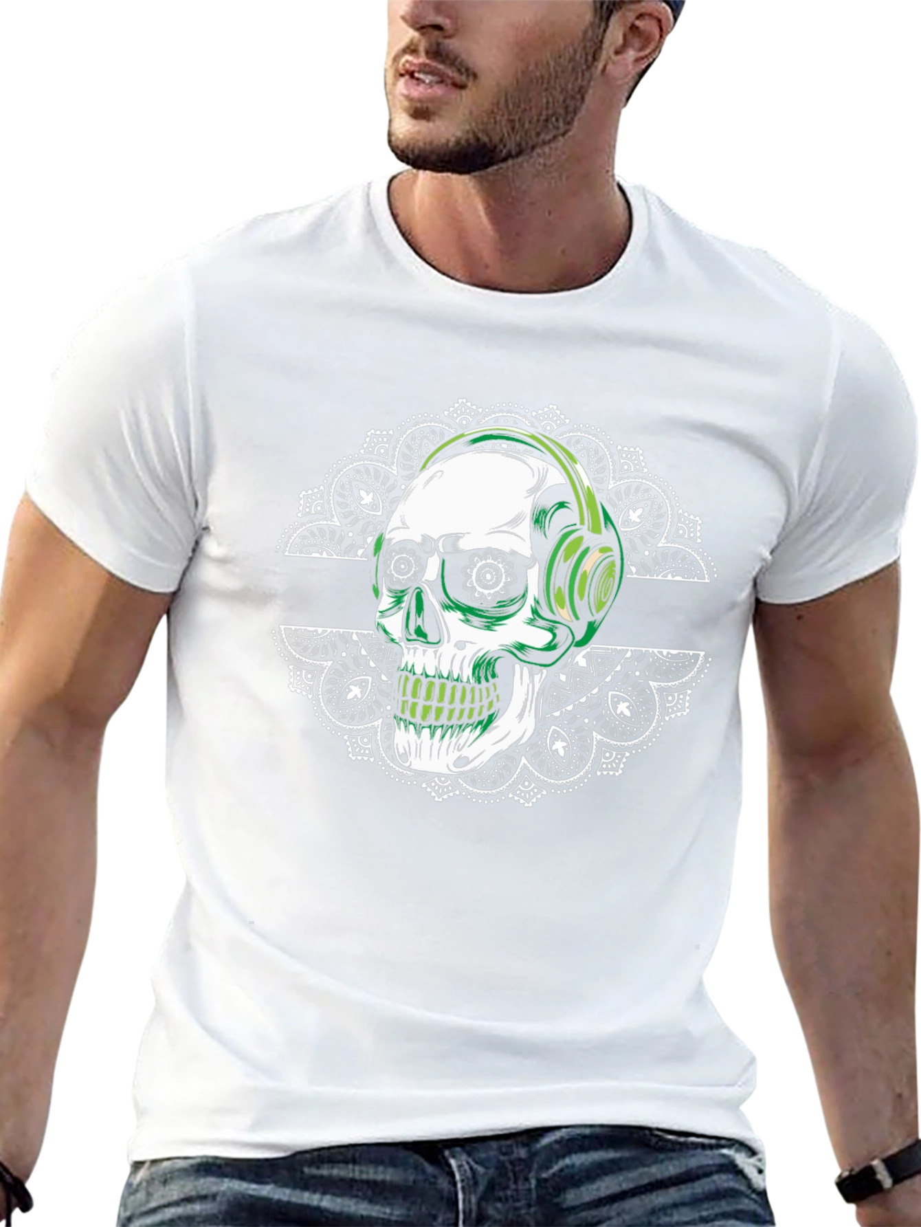 Skull Headphones Graphic T-Shirt