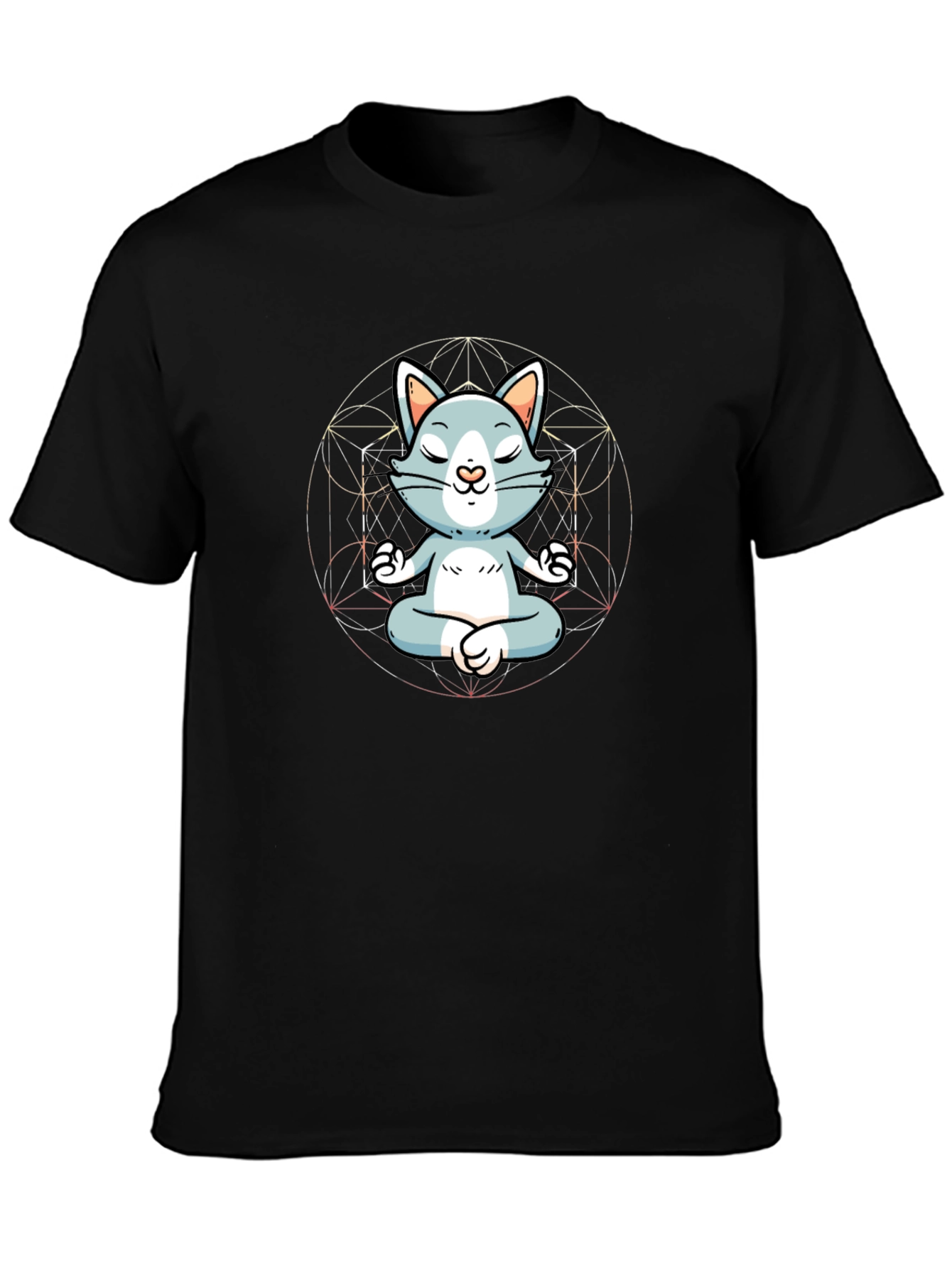 Zen Cat T-Shirt - Meditating Feline Graphic Tee