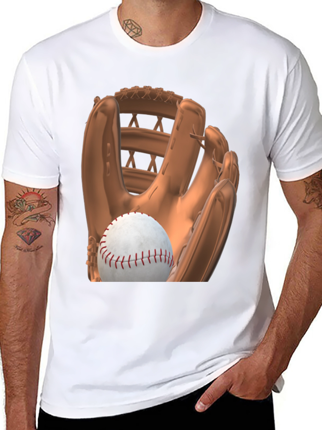 Baseball Glove and Ball Graphic Tee