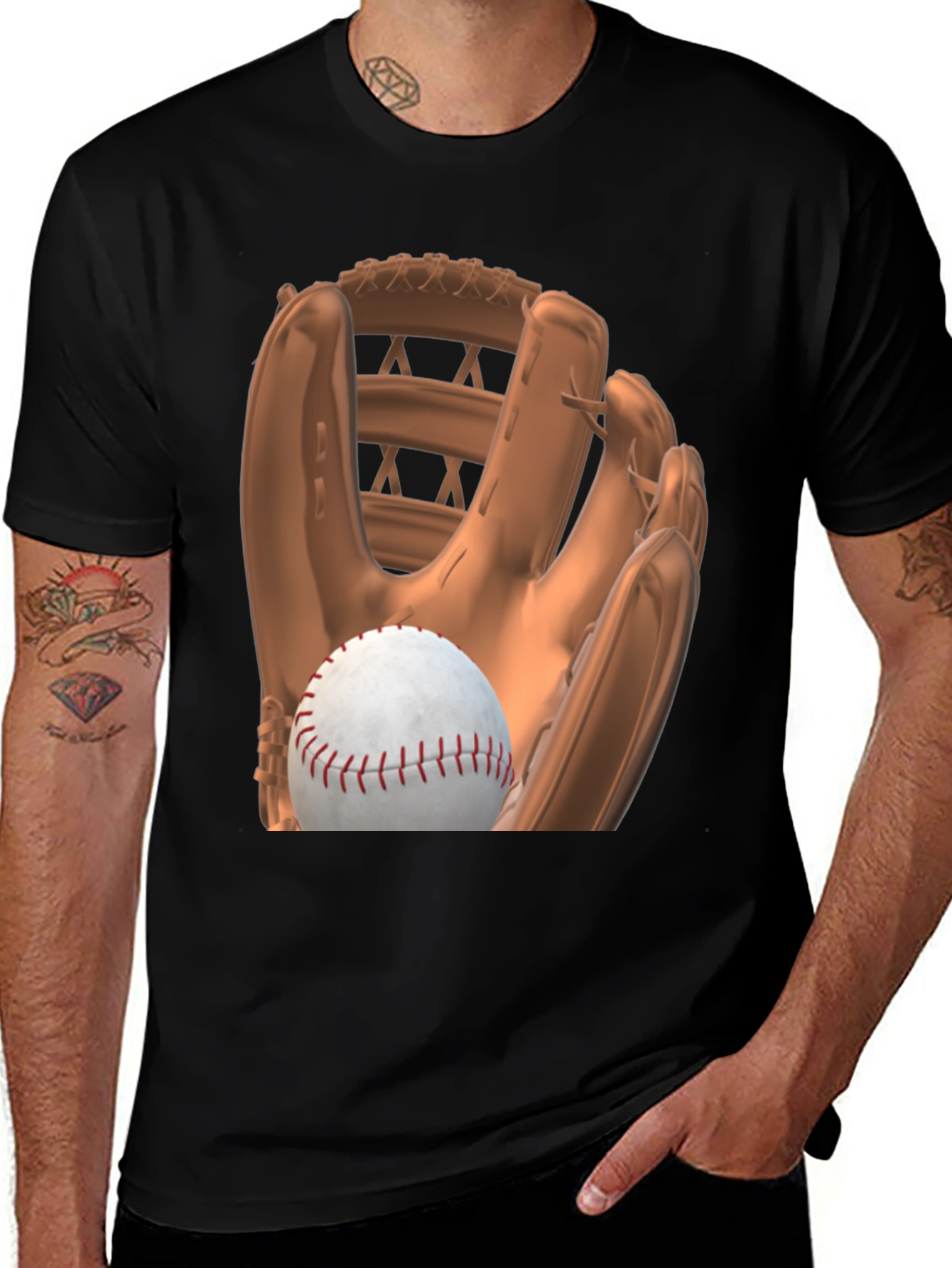 Baseball Glove and Ball Graphic Tee