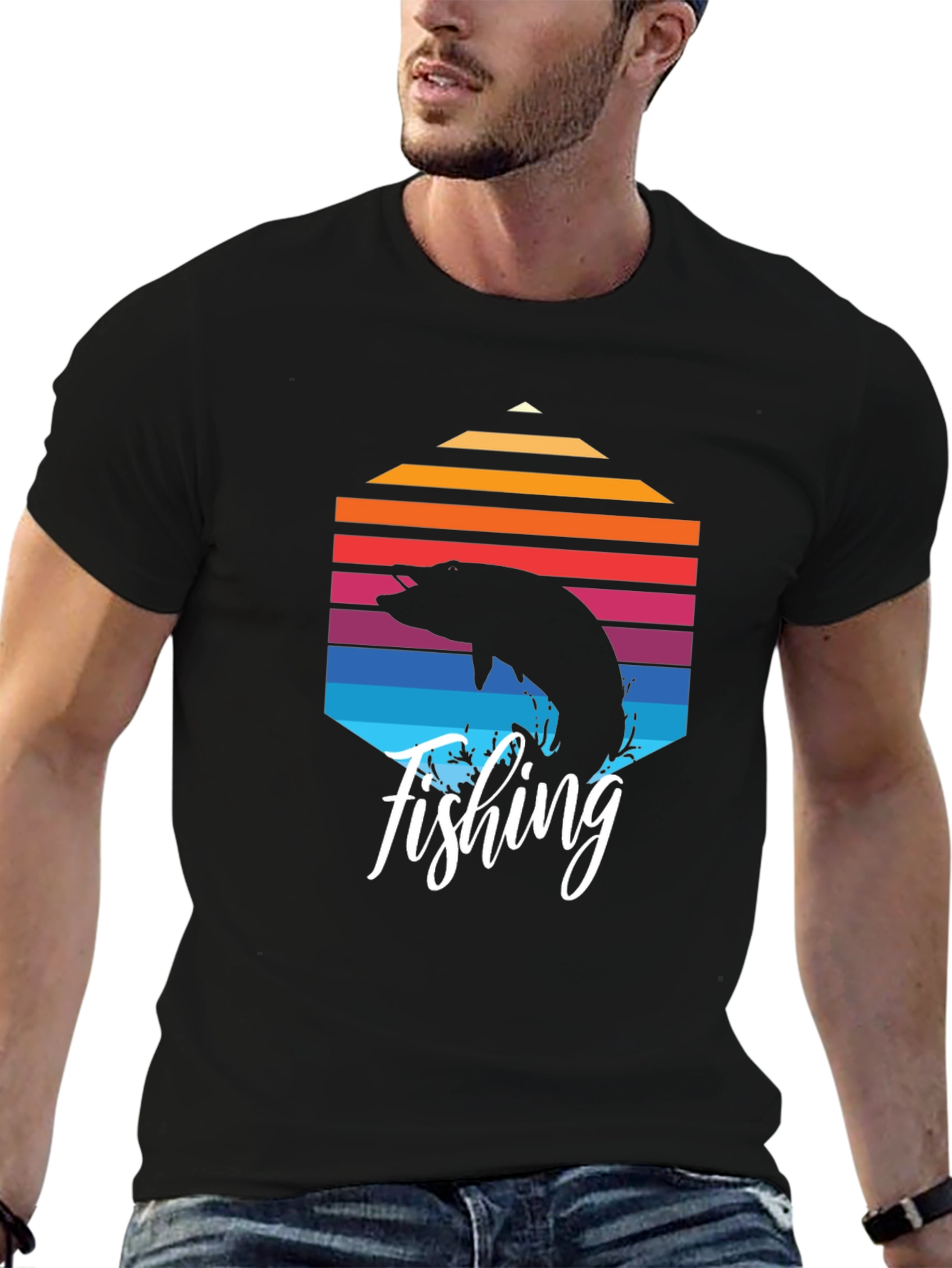 Fishing Graphic T-Shirt - Retro Design