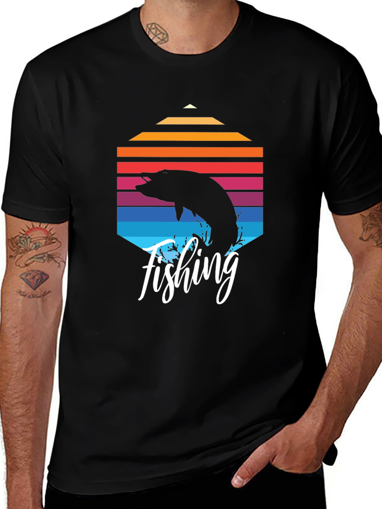 Fishing Graphic T-Shirt - Retro Design