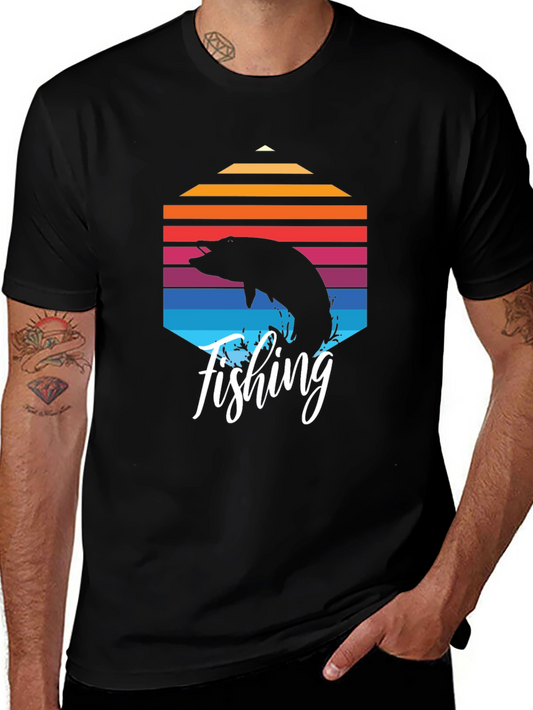 Fishing Graphic T-Shirt - Retro Design