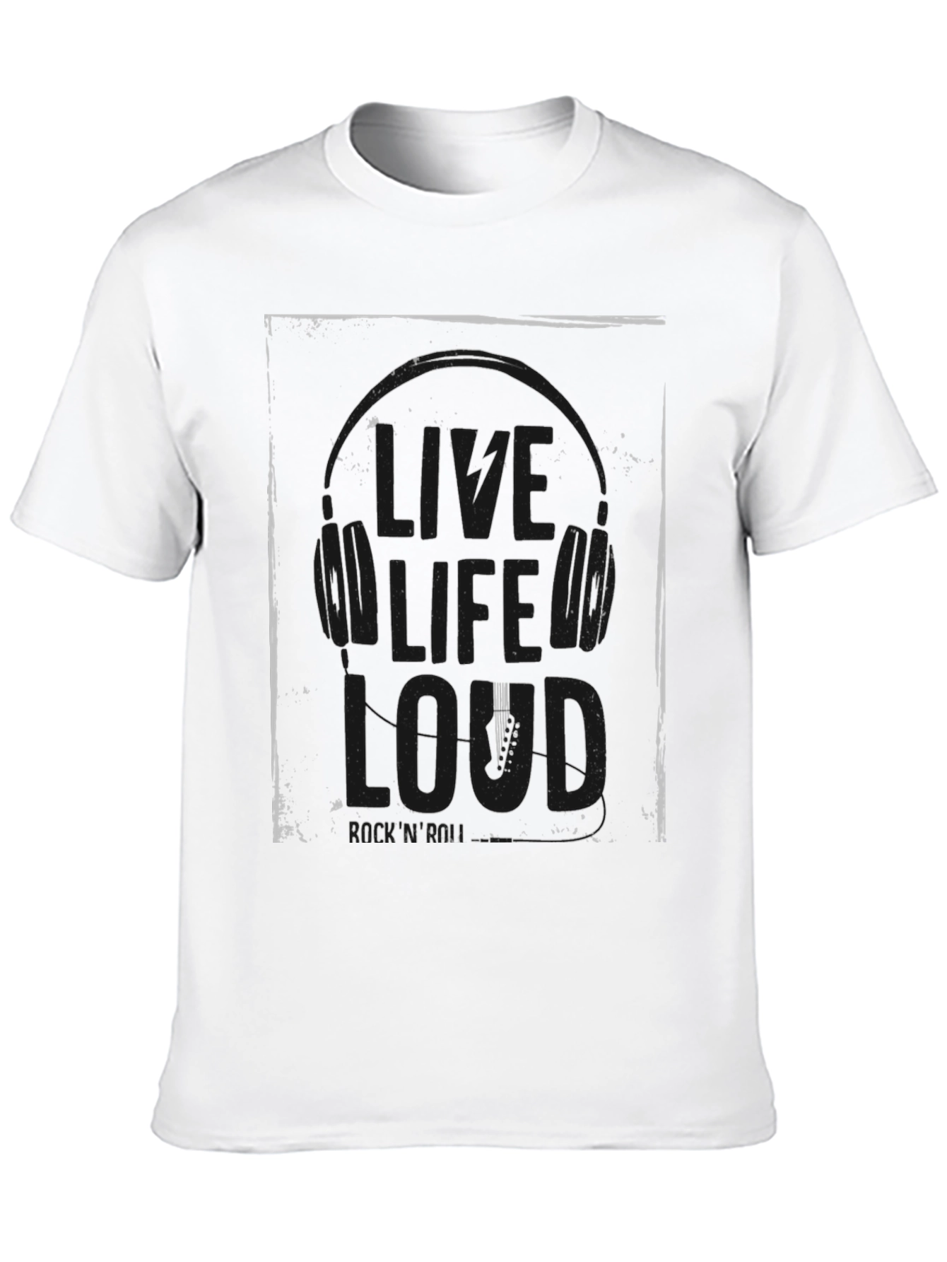 Live Life Loud Graphic Tee - Black Cotton T-Shirt